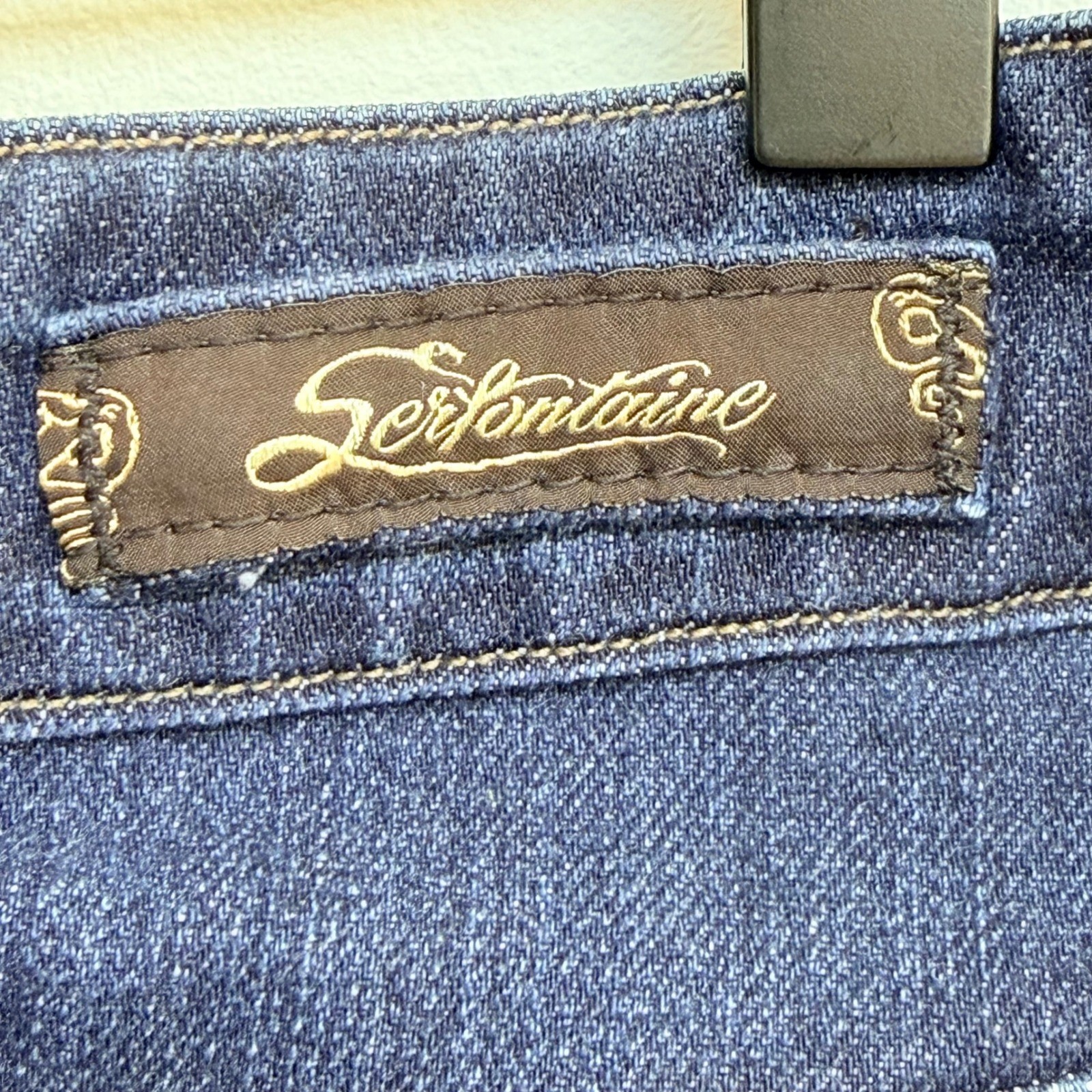 Serfontaine Dark Wash Bootcut Jeans Low Rise Long Inseam Size 29 Y2K Minx Style