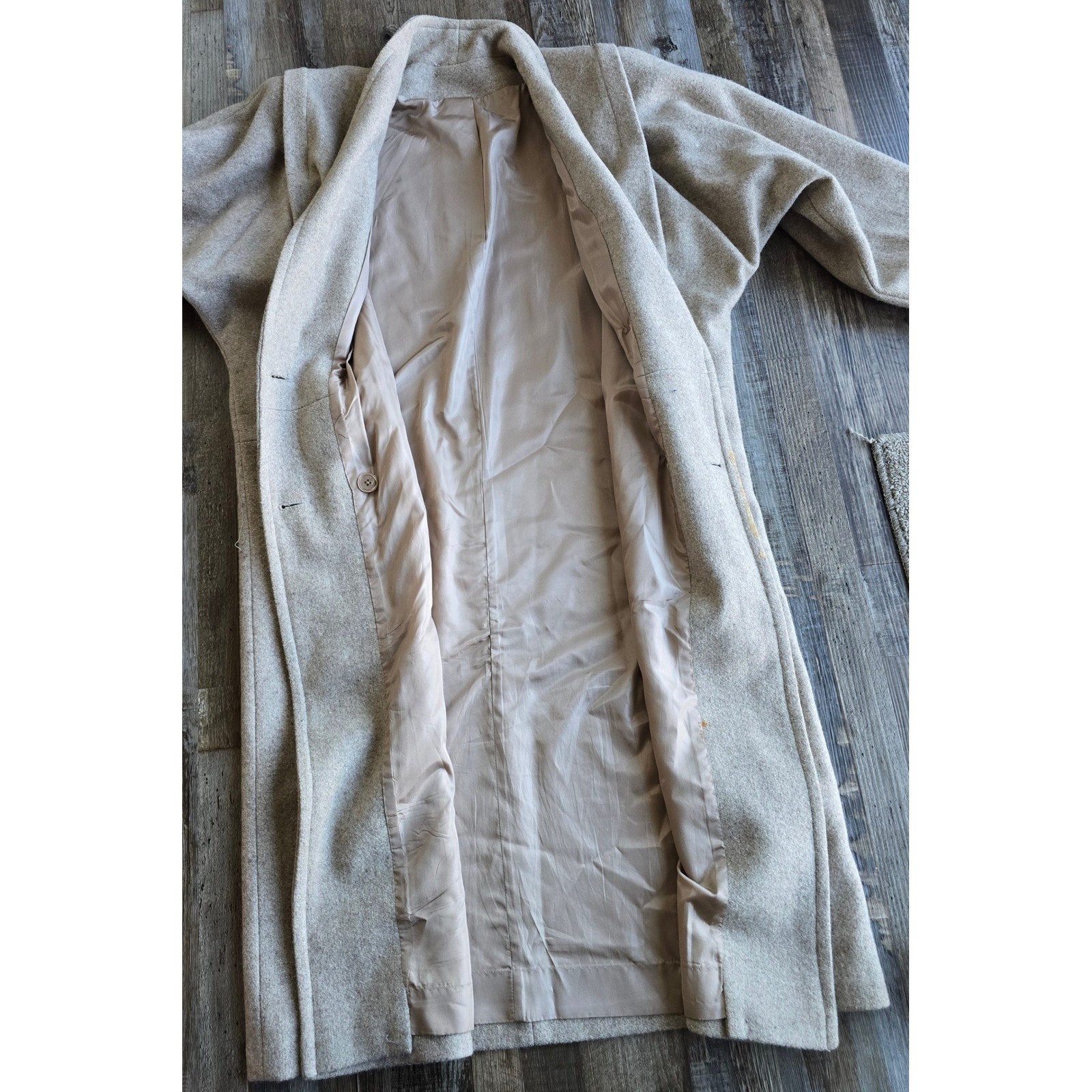 Vintage Unbranded Wool Blend Double Breasted Long Pea Coat Pockets Sz XL