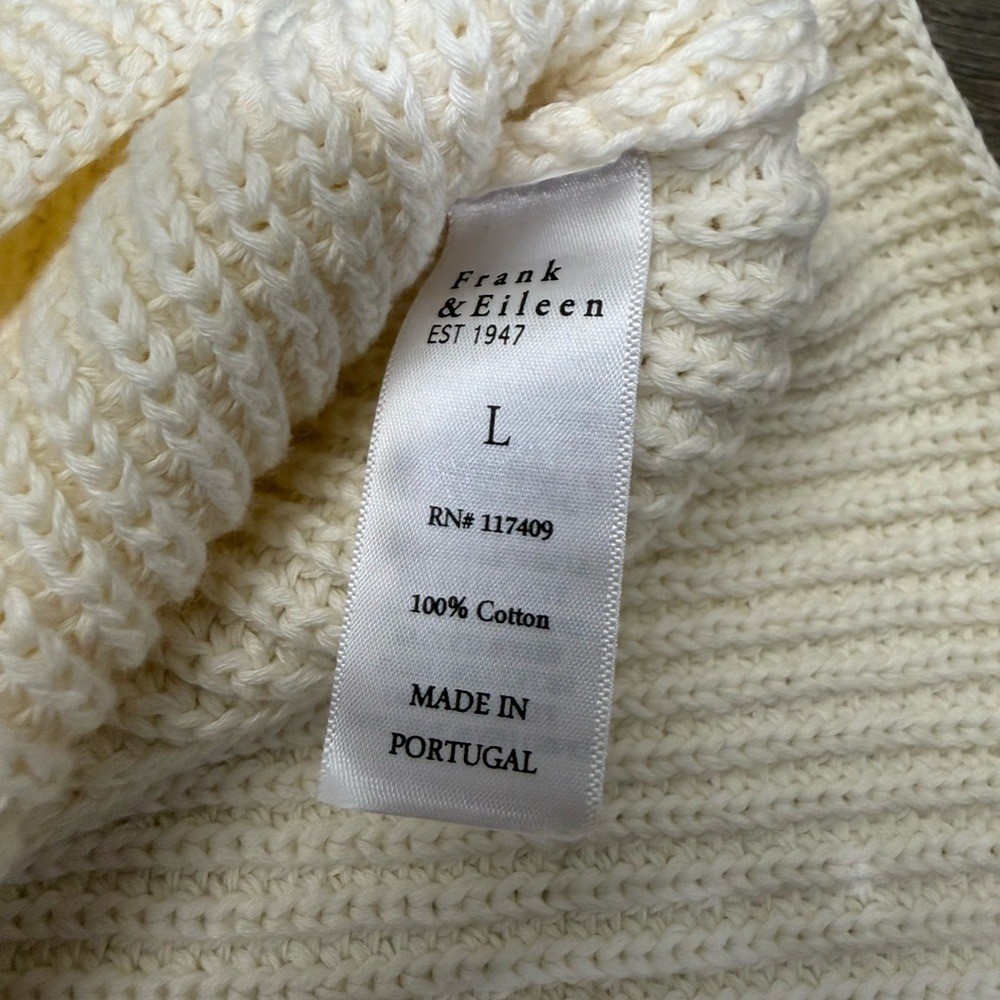 NEW Frank & Eileen Montecito Italian Sweater Vest Cream Size L