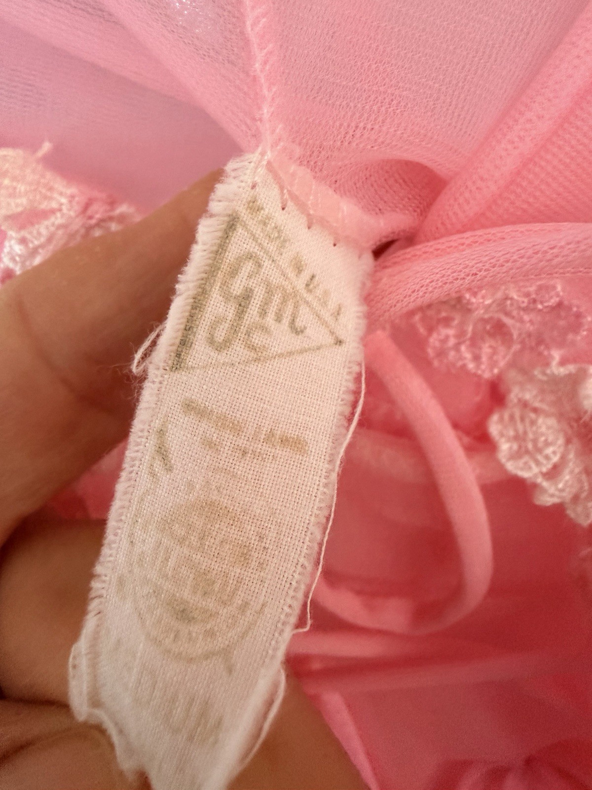 Vintage 60s pink Chiffon Peignoir set layered Babydoll Bow Nightgown robe M