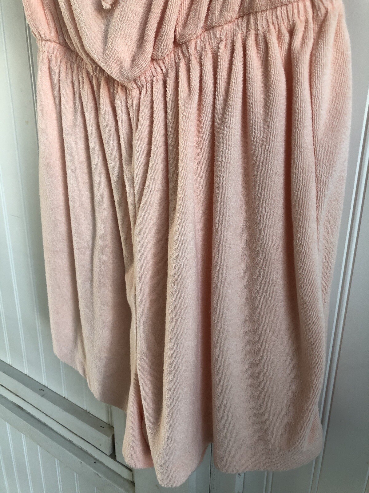 70’s Light Peach Terry Cloth Romper Strapless Jumper