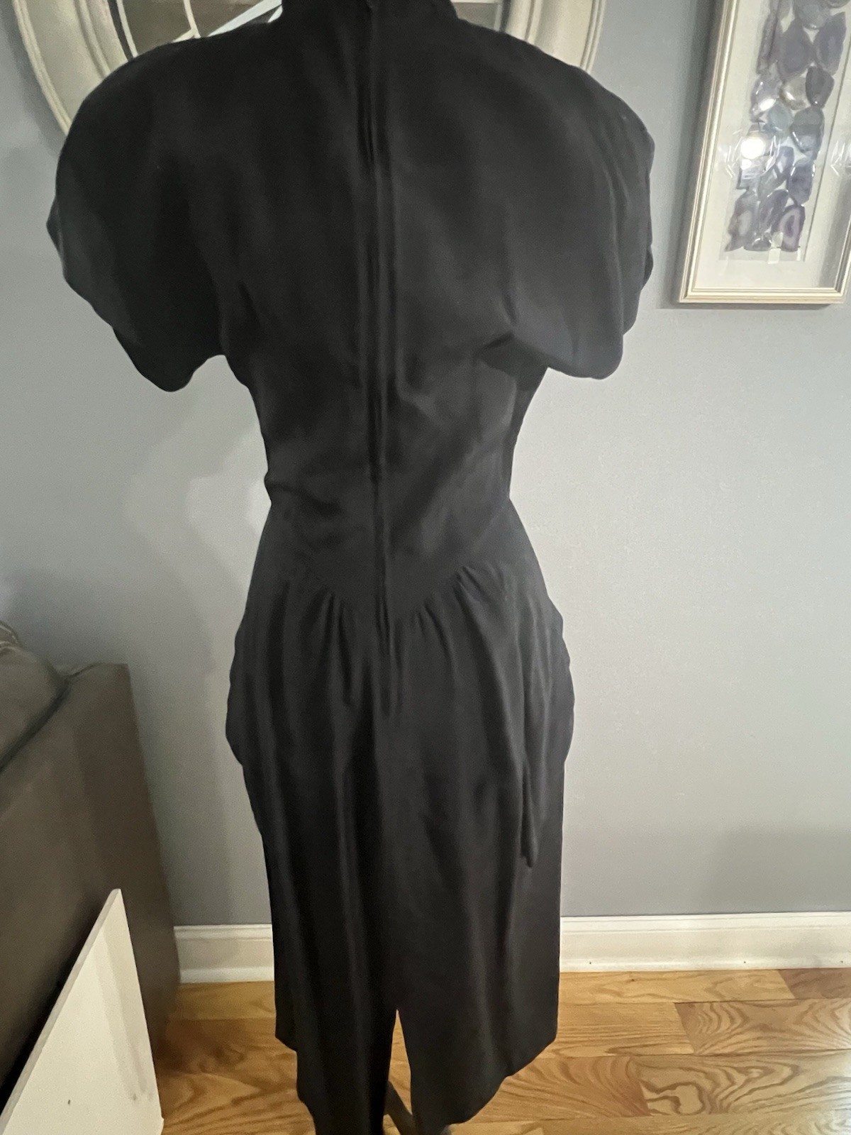 Women&rsquo;s Vintage Dress Size 5/6 Renditions New York Black Rayon Made in USA 80’s