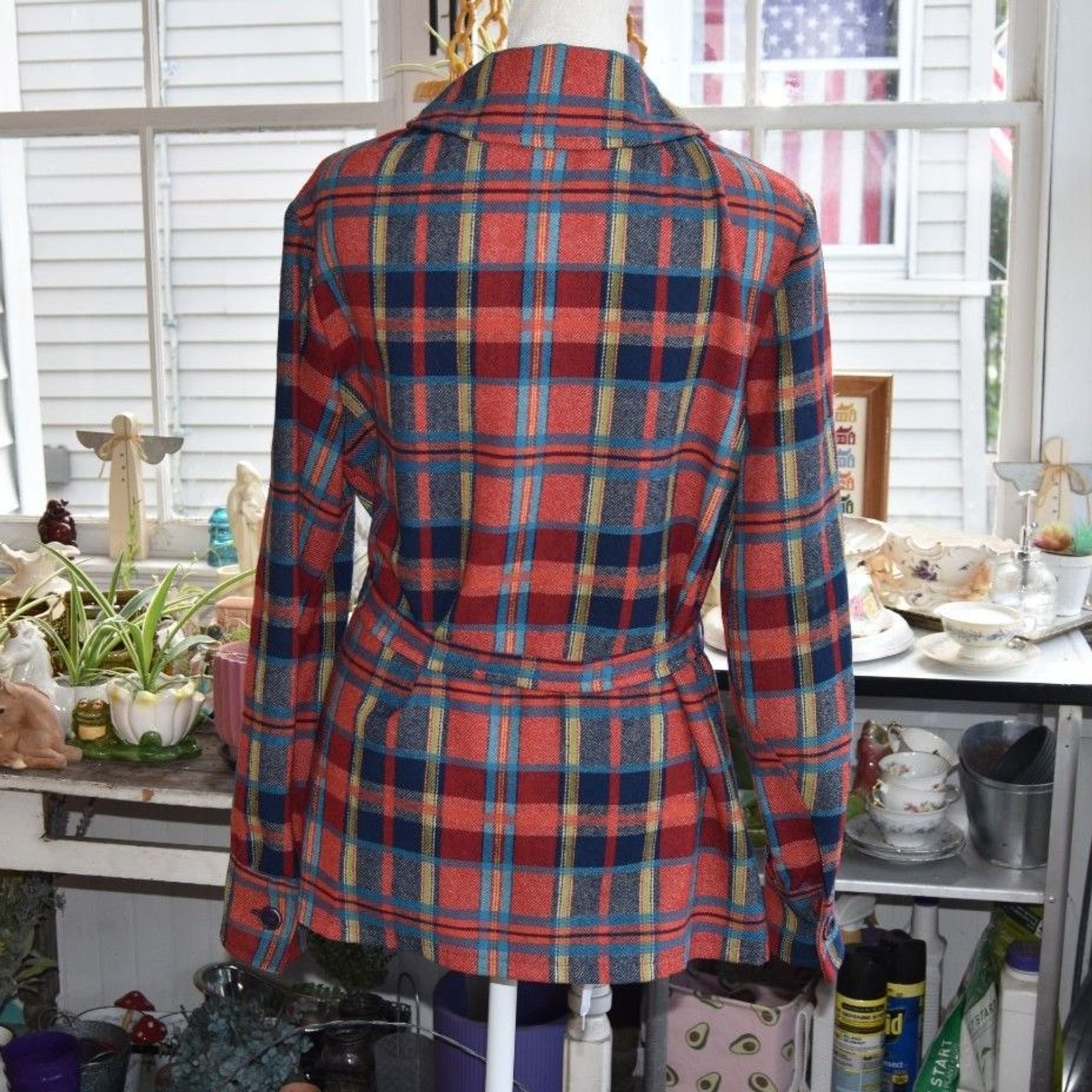 Vintage 60s-70s Pendleton Knockabouts Virgin Wool Plaid Belted Jacket Women&rsquo;s M
