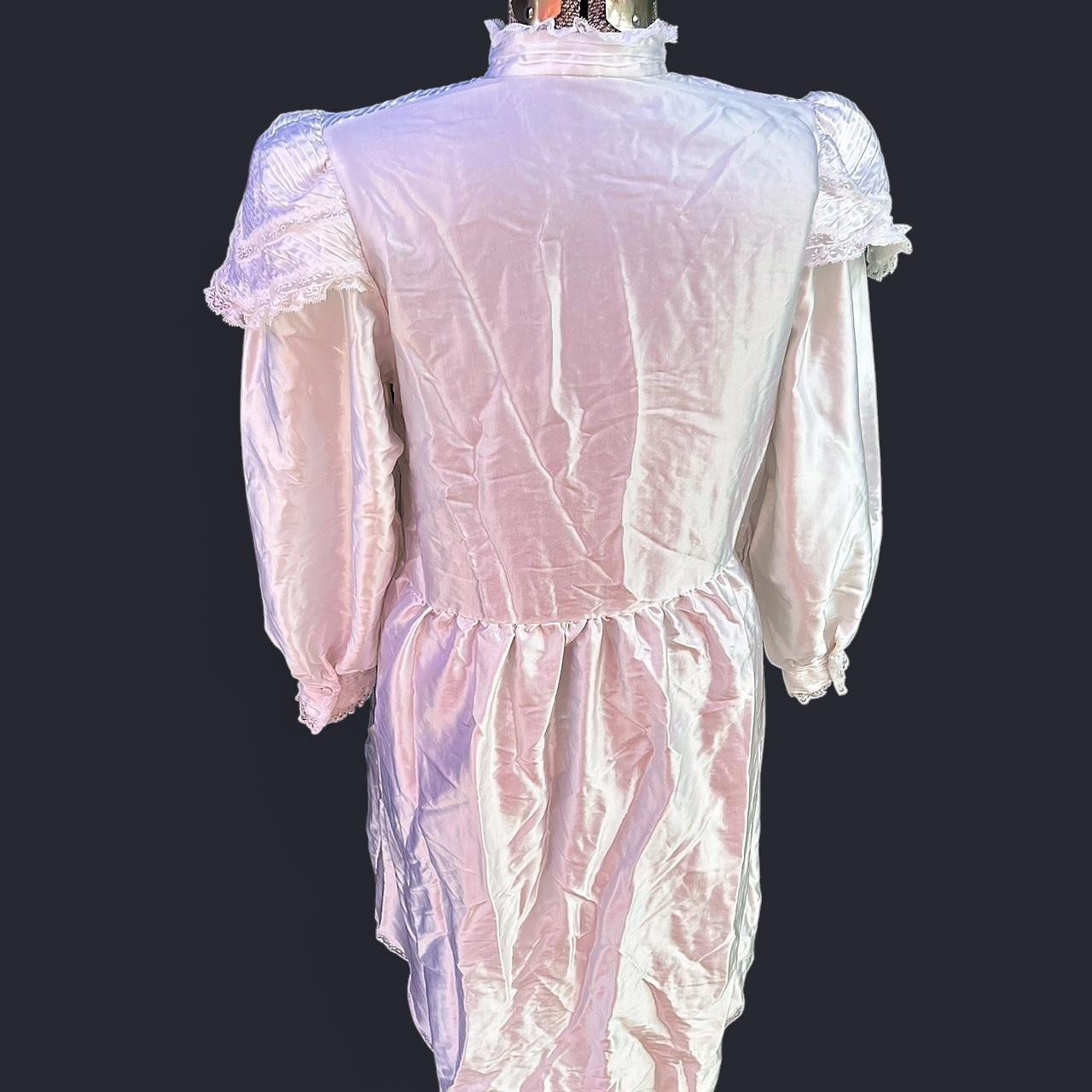 Vintage Gilligan O&rsquo;Malley Victorian Satin Nightgown Dress white Cottage Core