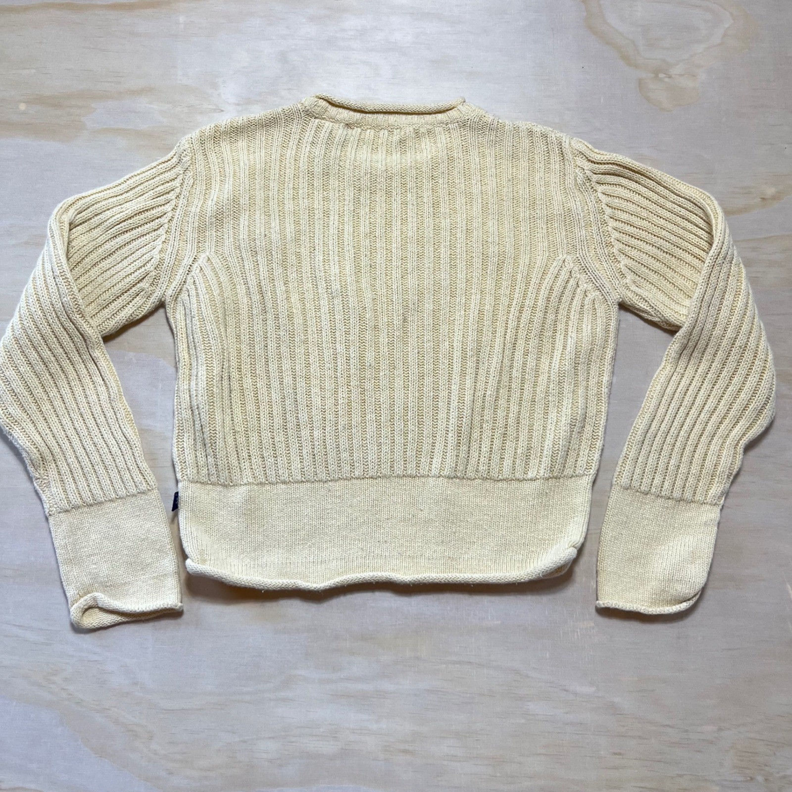 Vintage Mudd Ribbed Knit Sweater Womens Large Yellow Ramie Cotton Y2K Pullover