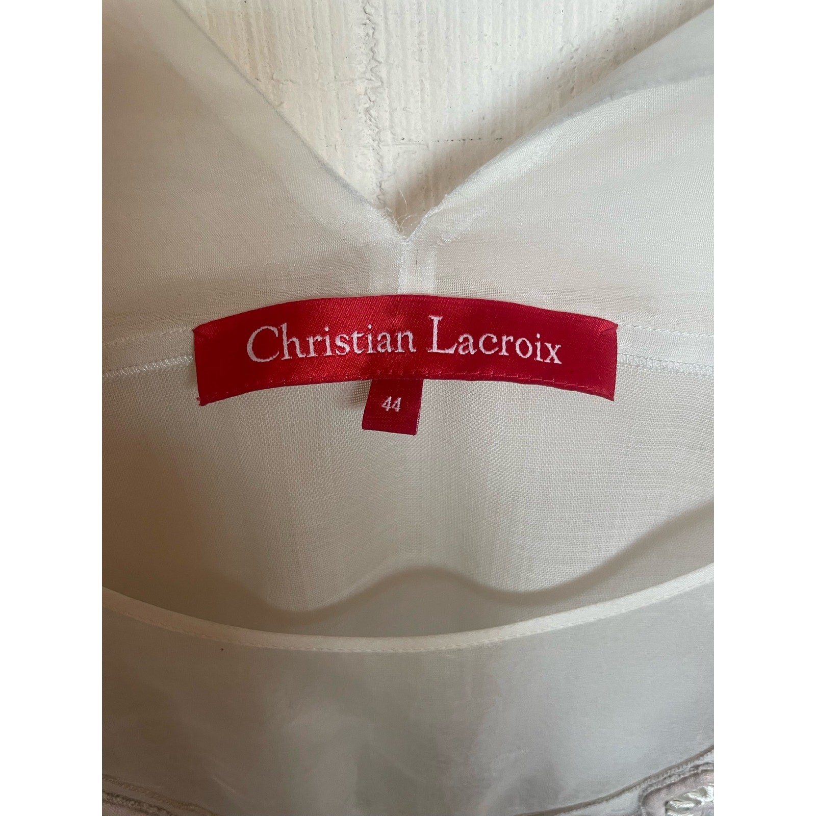 Vintage 90s CHRISTIAN LACROIX Hulotte Embellished Blouse Small S LUXURY Top Y2K