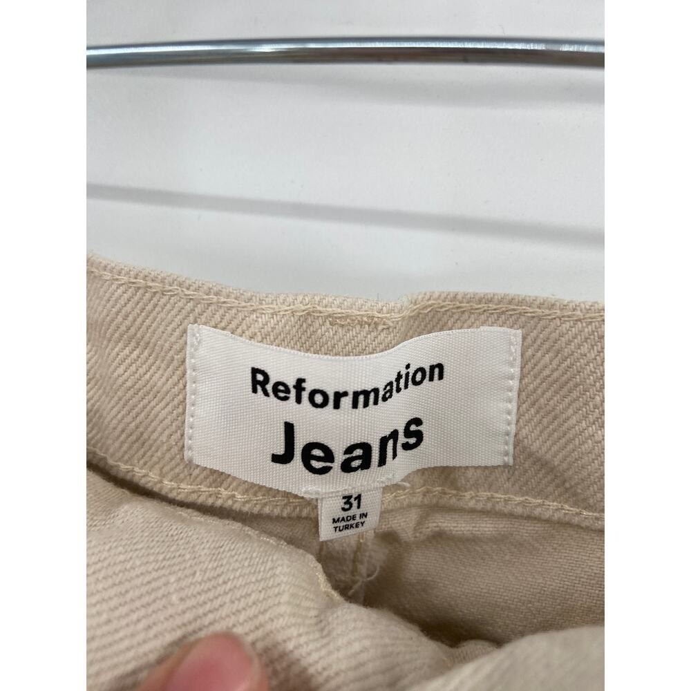 Reformation Charlie Exposed Button Fly Beige Jeans Shorts Size 31 NWT