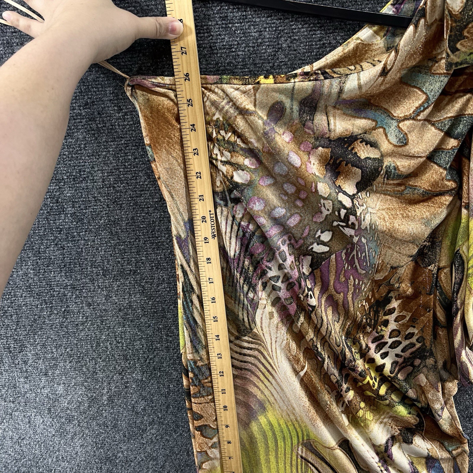 Vtg Cache One Shoulder Bodycon Mini Dress Brown Monarch Butterfly Print Y2K Club