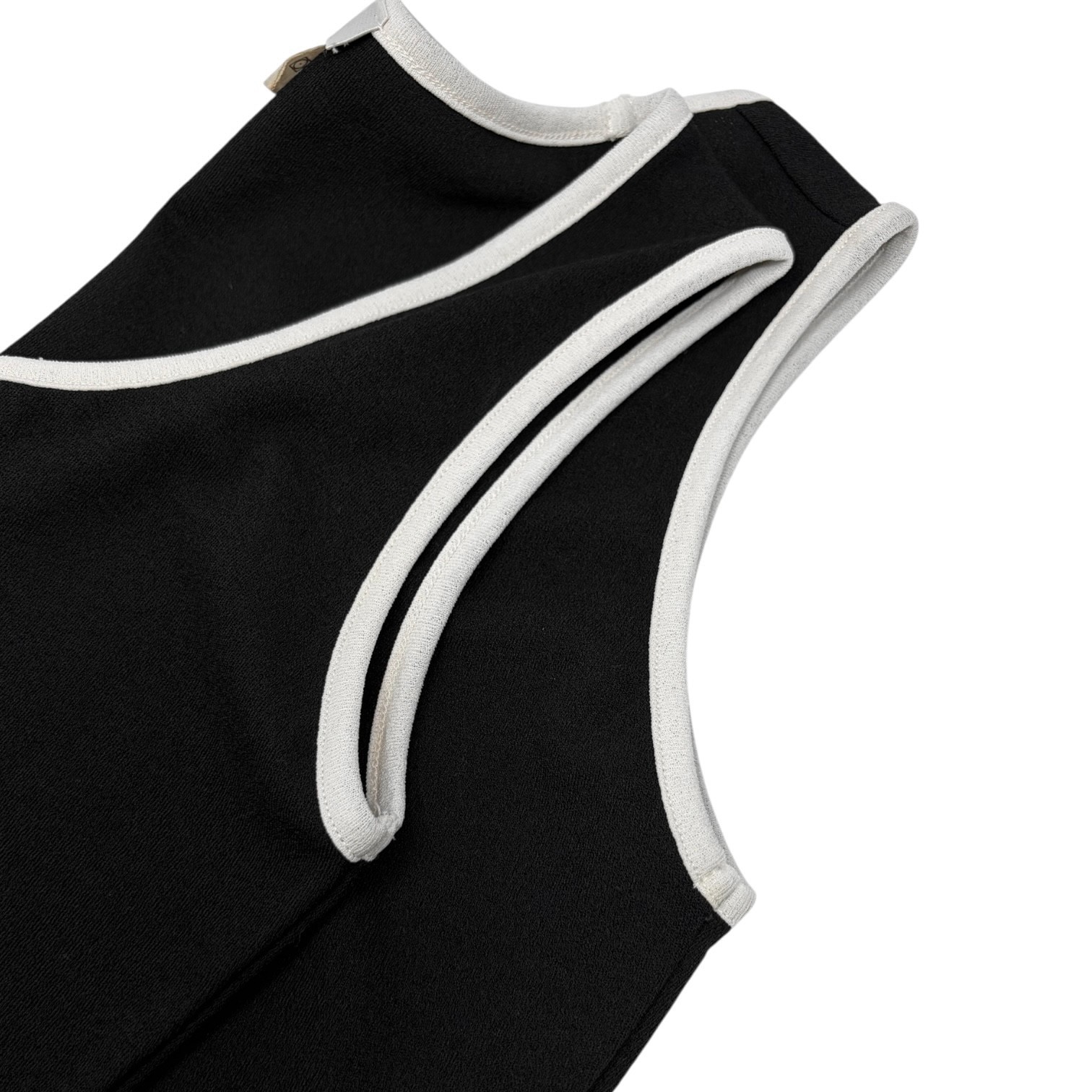 CELINE Vintage Logo Tank Top #38 Black White Polyester Sleeveless 902071