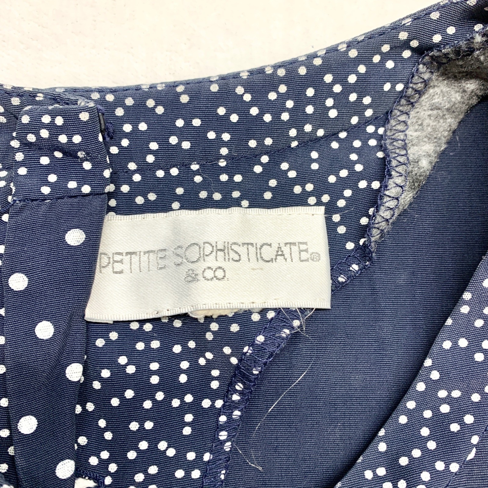 Petite Sophisticate Vintage Polka Dot Maxi Dress Womens Size 8 Navy Blue Viscose
