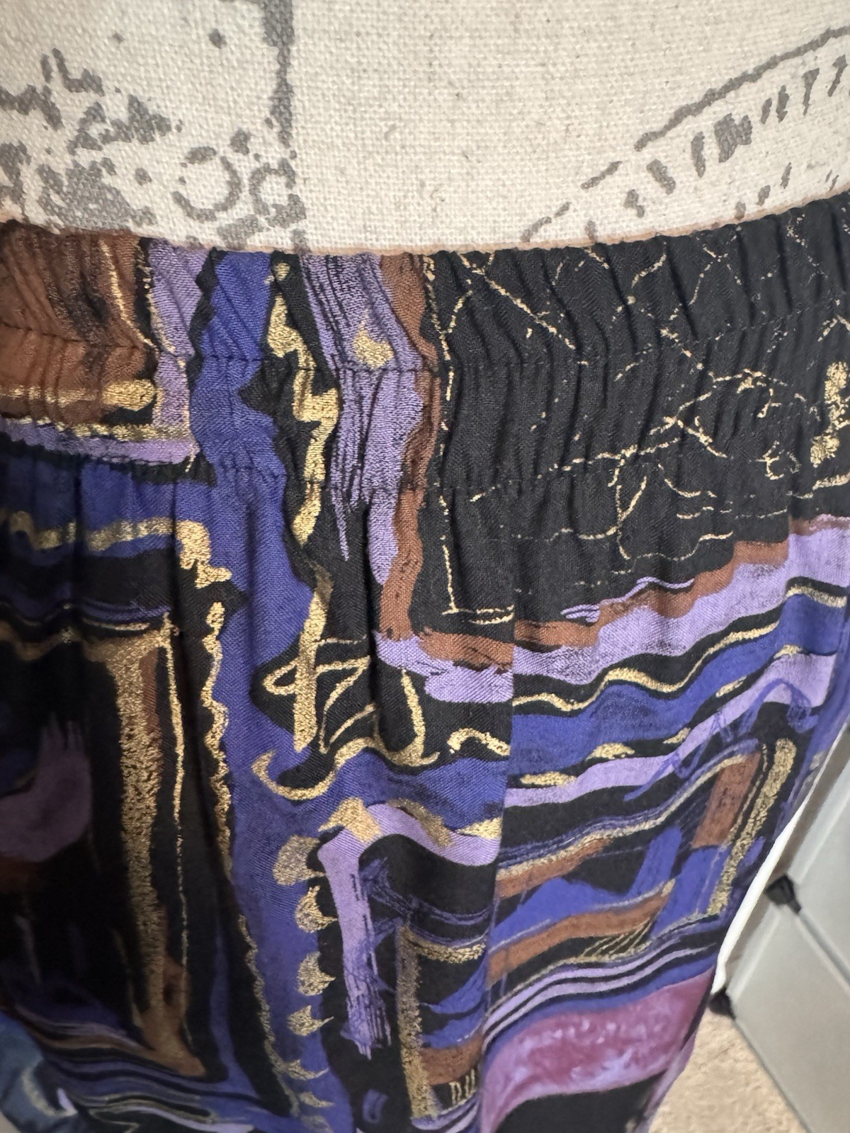 Jeffrey & Dara Vintage Purple Multicolored Geometric Two Piece Shirt Set Size 14