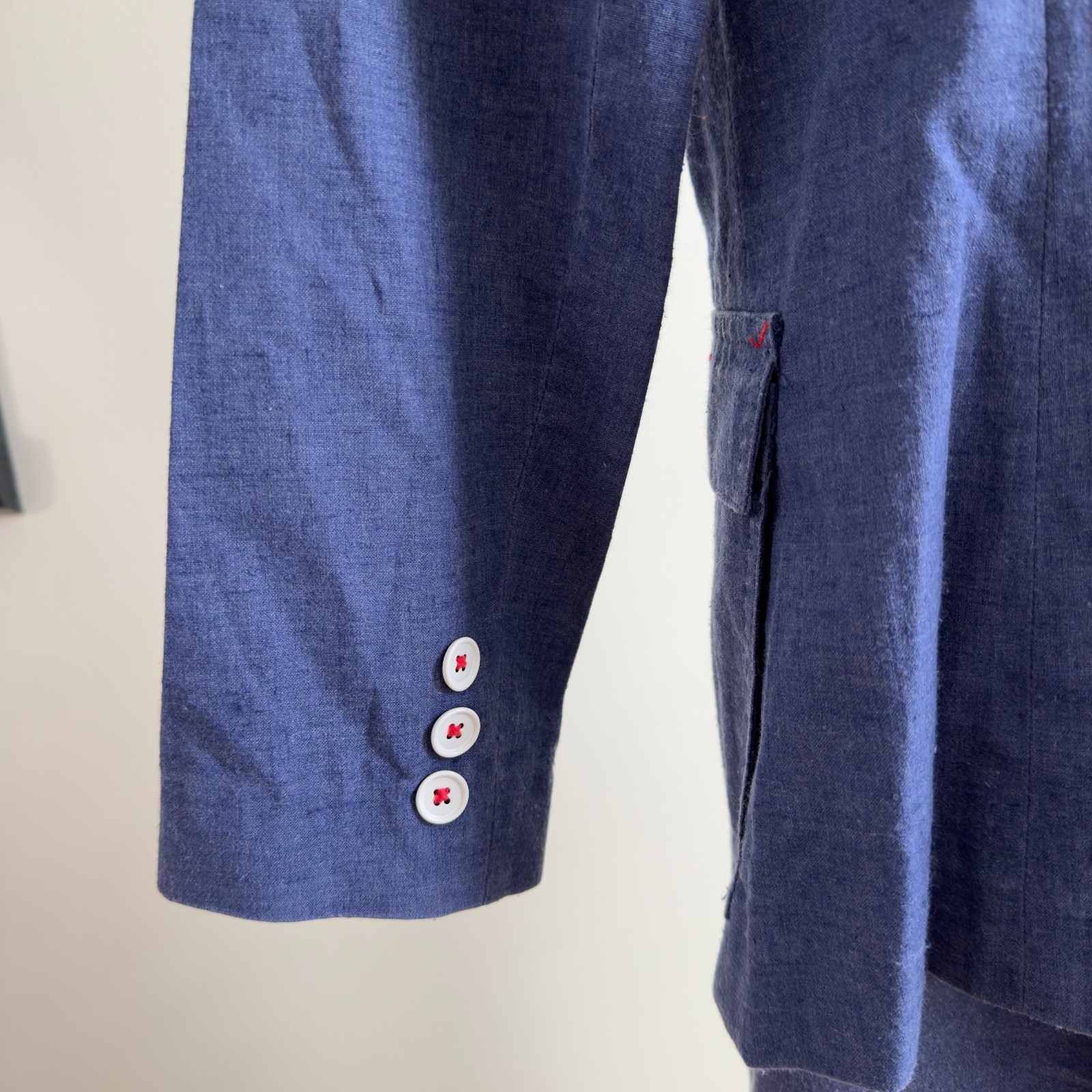 JH Collectibles 2 Pc Capris Jacket Suit Women&rsquo;s 4 6 Blue Made USA Cotton Blend