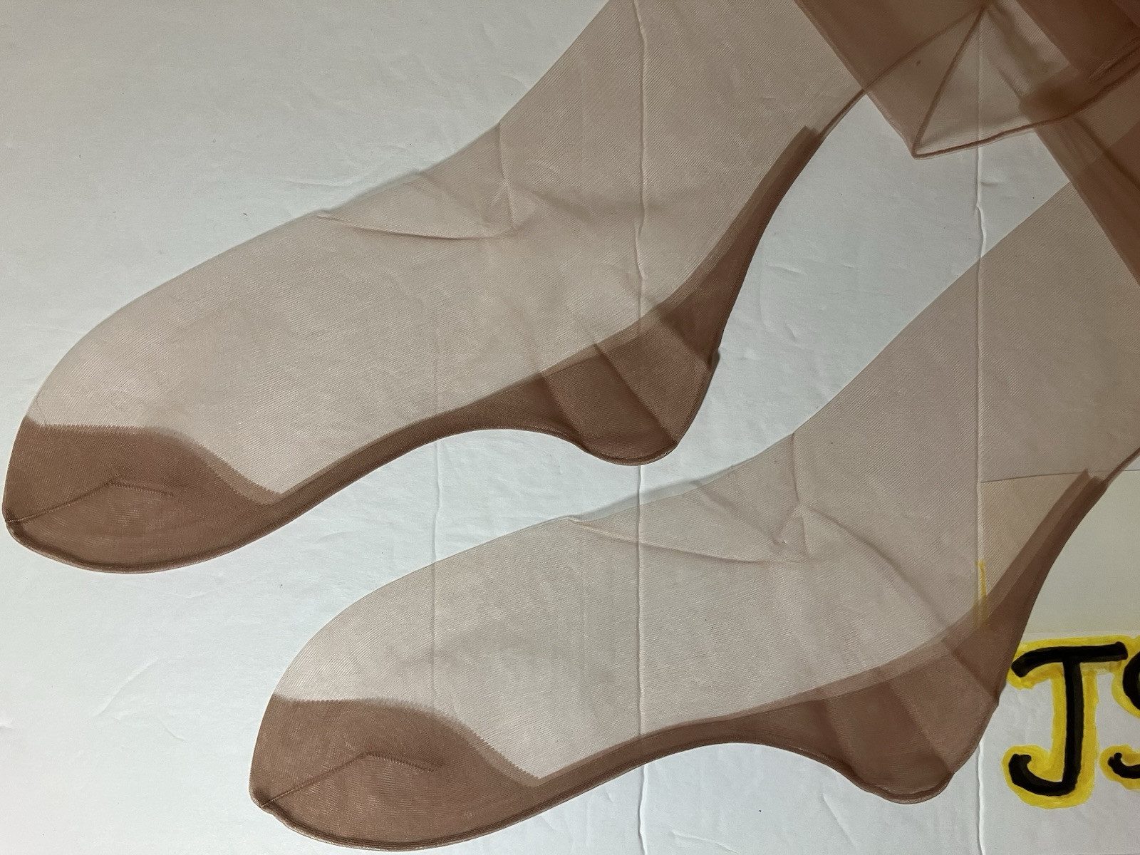 3 PAIR 1940 FULL FASHIONED GLAMOUR SHEER NYLON STOCKINGS CUBAN HEEL SEAMED BEIGE