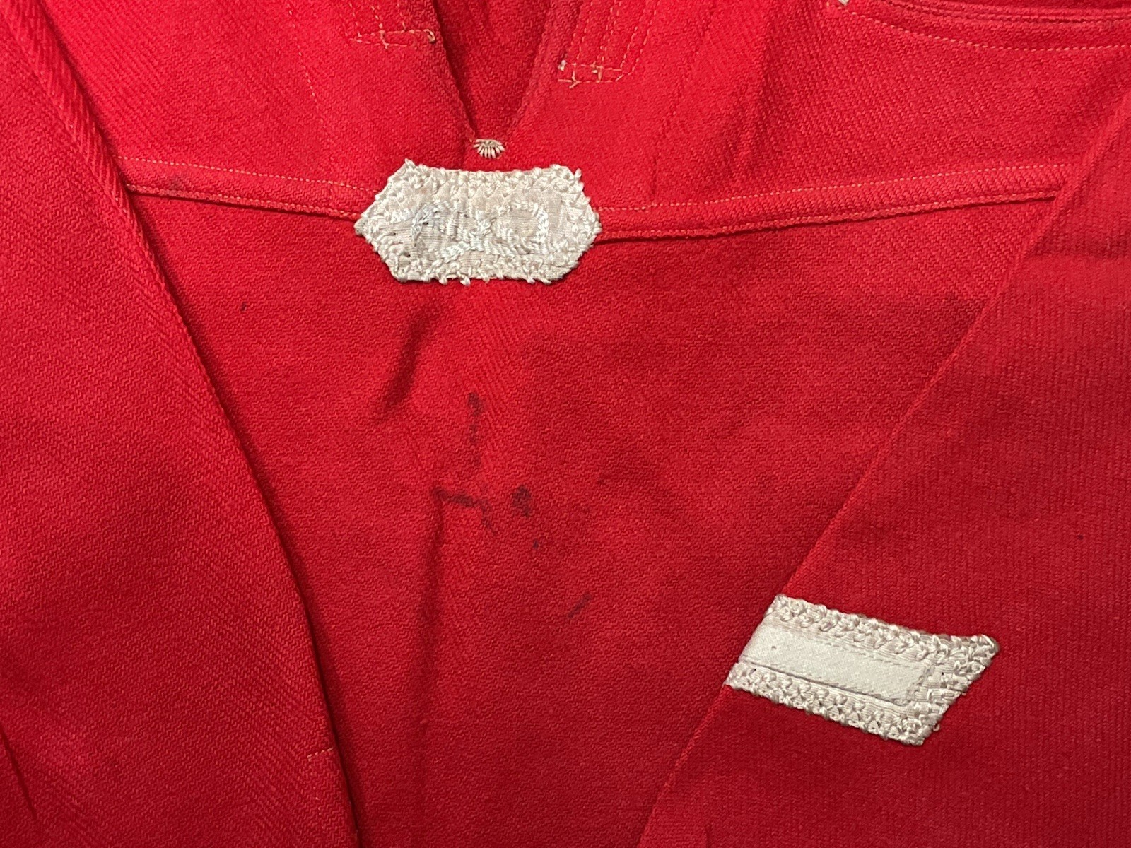 Early 1920’s Red Wool Sailor Style Uniform Shirt Blouse Pullover With Patch