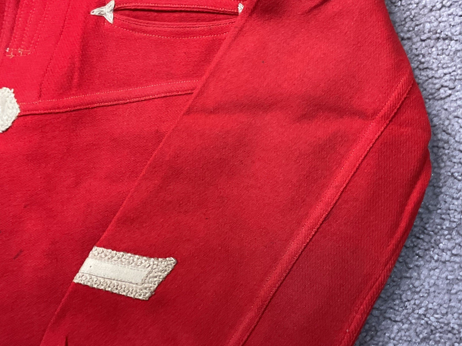 Early 1920’s Red Wool Sailor Style Uniform Shirt Blouse Pullover With Patch