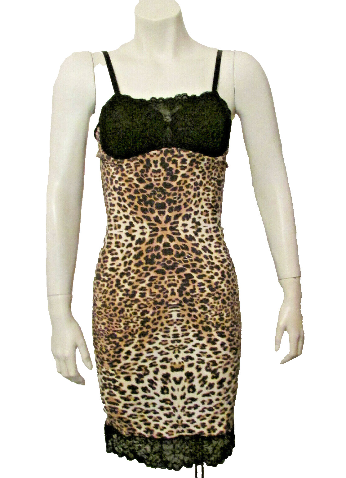 Shape FX 43971 Brazil Body Shaper Dress Chemise Slip UW Bra Small Animal Print