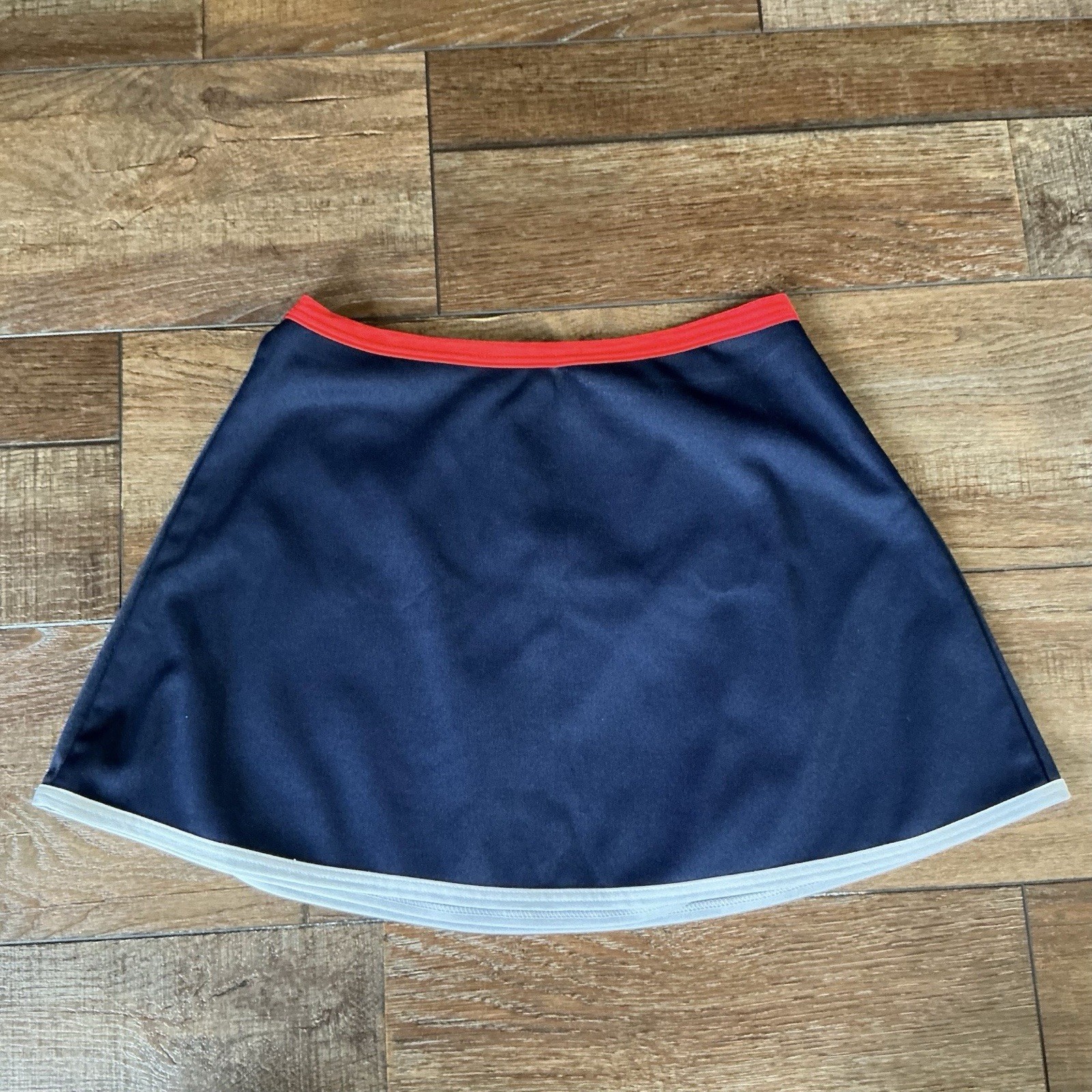 80s VINTAGE Sergio Tacchini Navy Blue Tennis Skirt Size 10 Red White Trim #23D4
