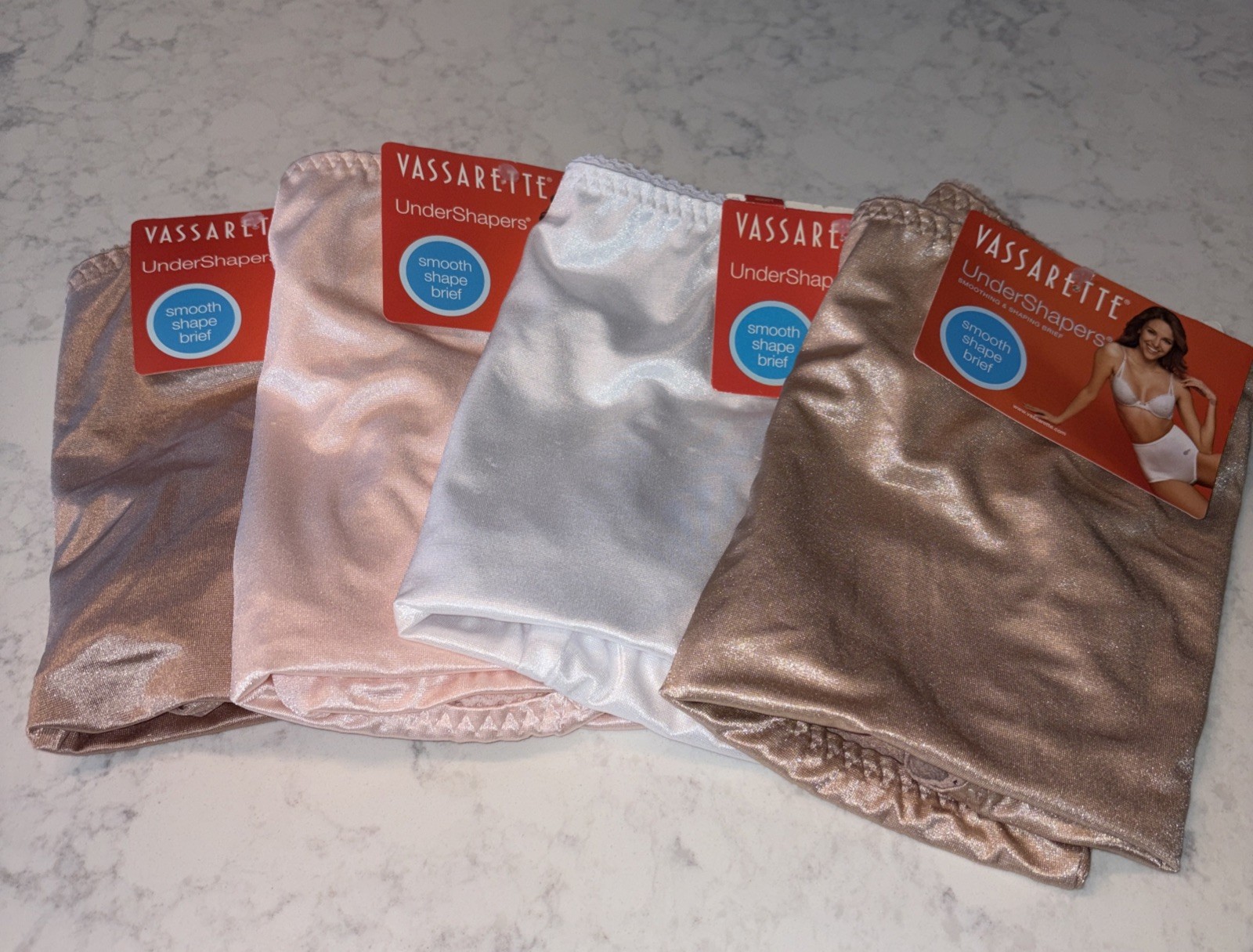 NWT Vassarette Smooth Shape Brief Undershapers #40001 3XL, 2010 Lot/4