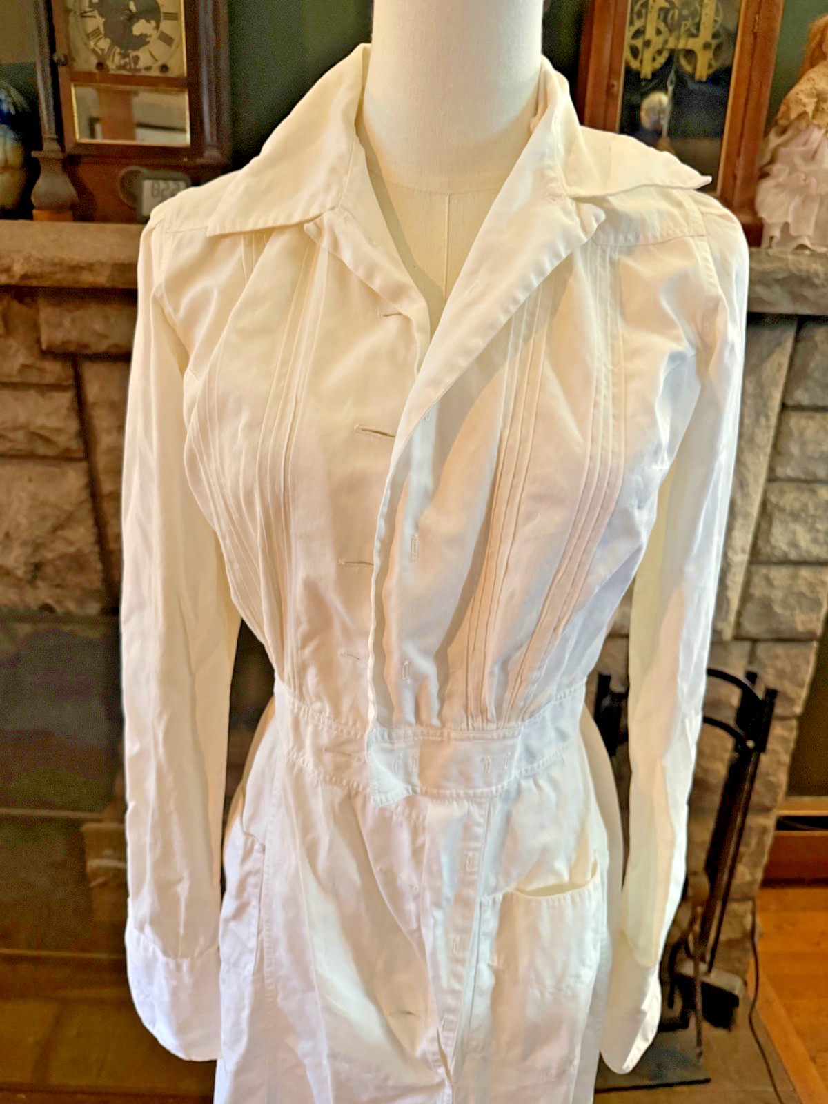 Vintage 1958 White Midi Length Authentic Nurse Uniform s/m Princess Uniform