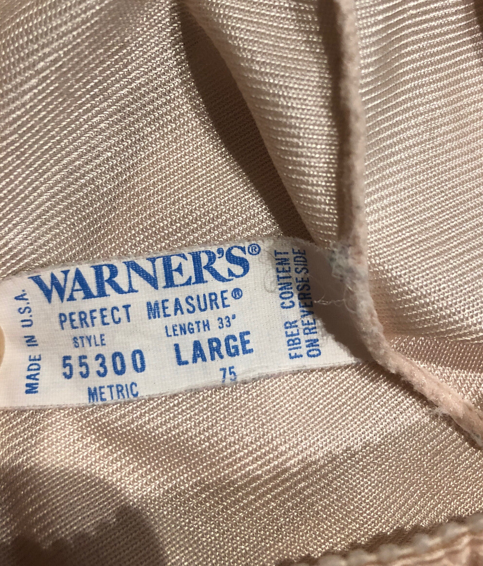 Vintage WARNER size Large 32&Prime; Long Half Slip #55300 Champagne-Beige Z22