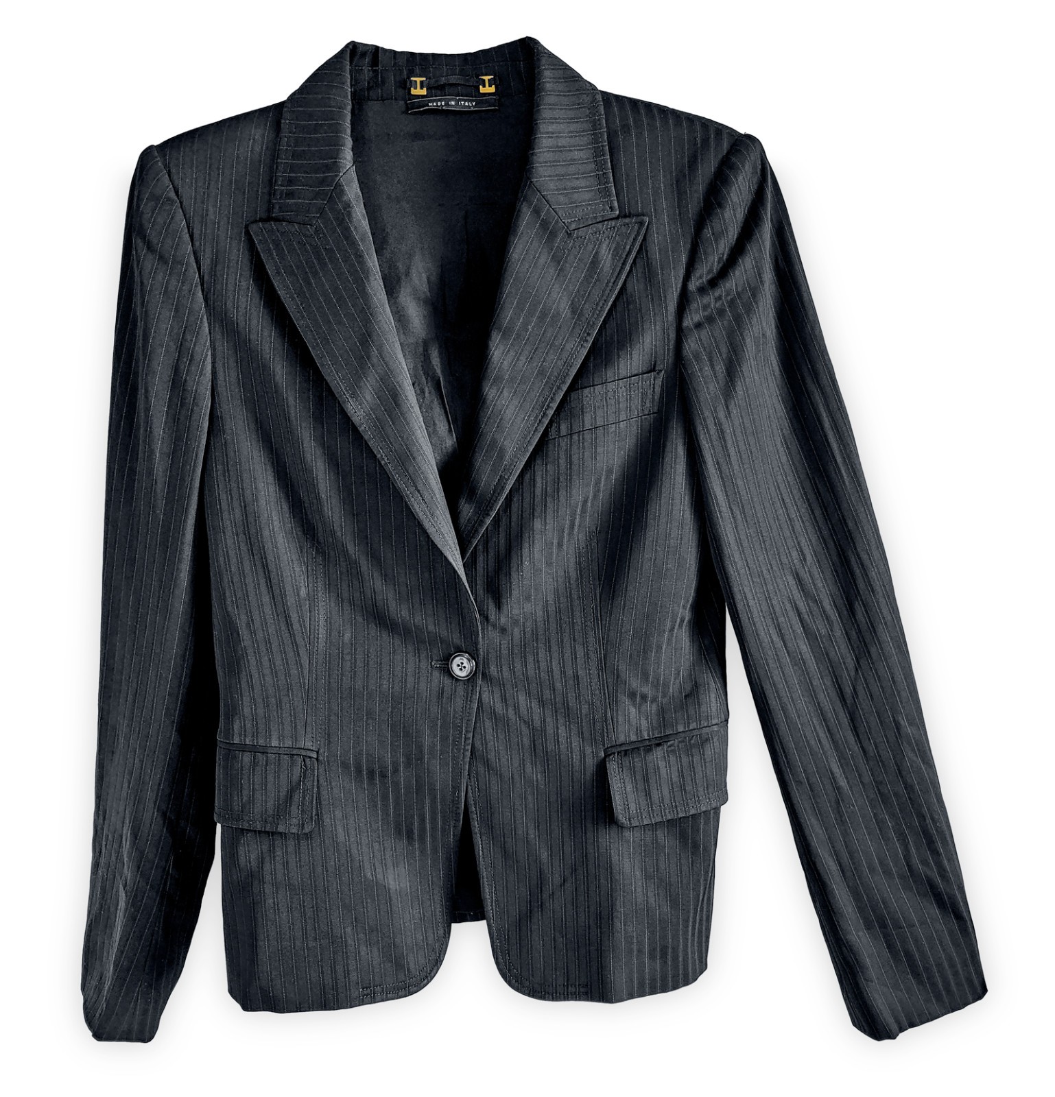 GUCCI Tom Ford 2004 Black Wool Silk Slim Blazer Jacket US 6 IT42 Y2K Glam Italy