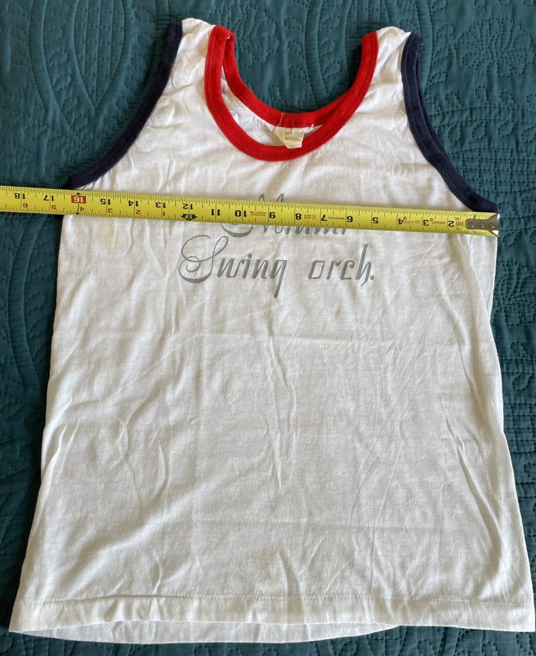VTG 70&rsquo;s 1970s ringer tank top, women’s, small, a few small stains