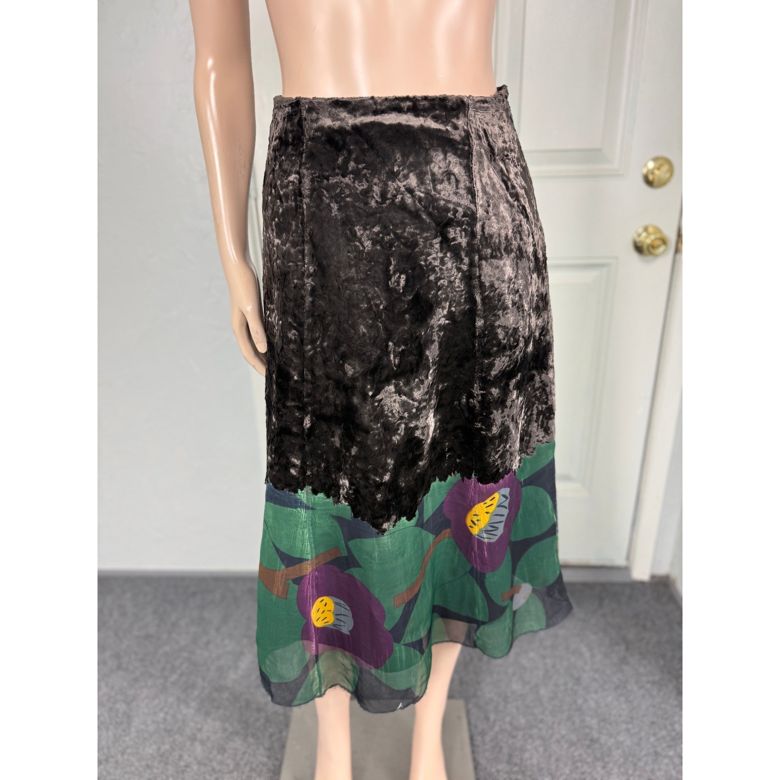Vintage Y2K Yoshiki Hishinuma Women&rsquo;s Skirt 1 A-line Velvet Japan Designer S3-30