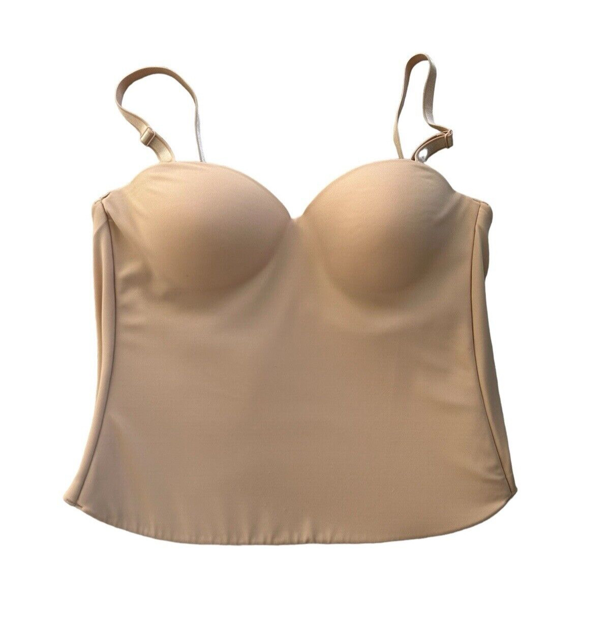 Vintage Push Up Bustier Size 38B Beige 3 Sets of Hooks Padded Made in USA READ