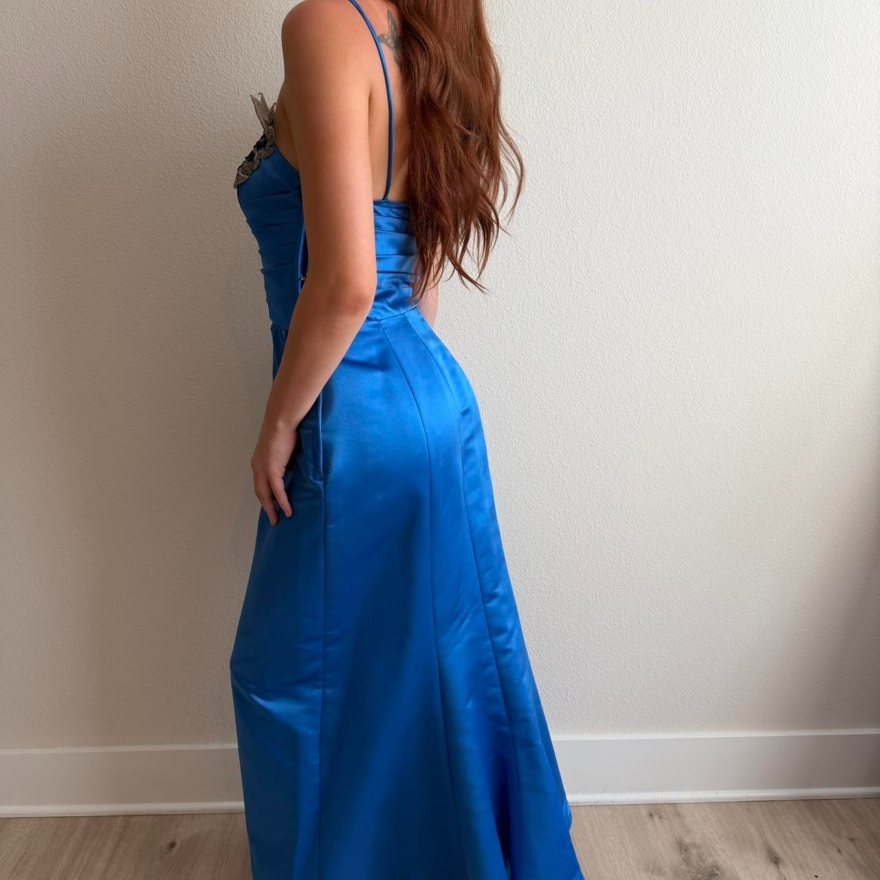 Vintage Alyce Designs Sequins Long Prom Party Formal Dress Gown Blue Sz 12