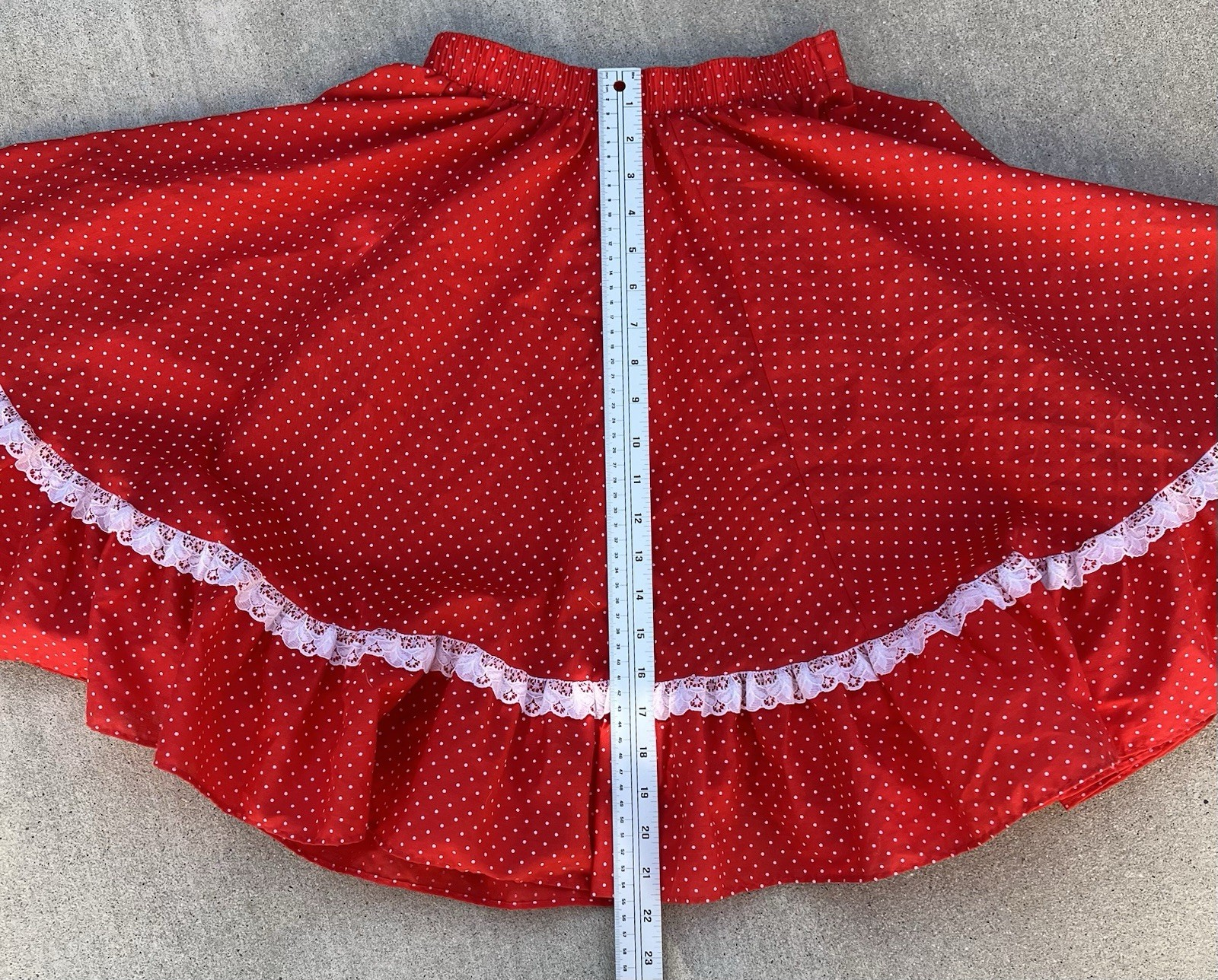 Vtg Partners Please Malco Modes Red Polka Dot Prairie Western Square Dance Skirt