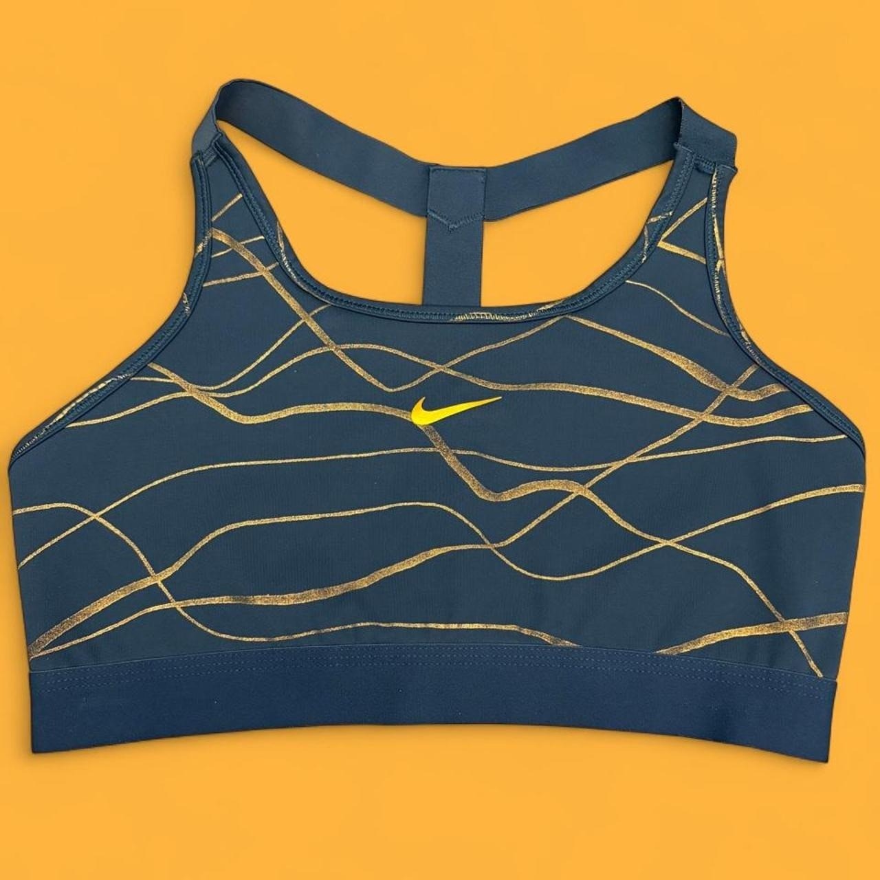 Nike sports bra teal/gold size S