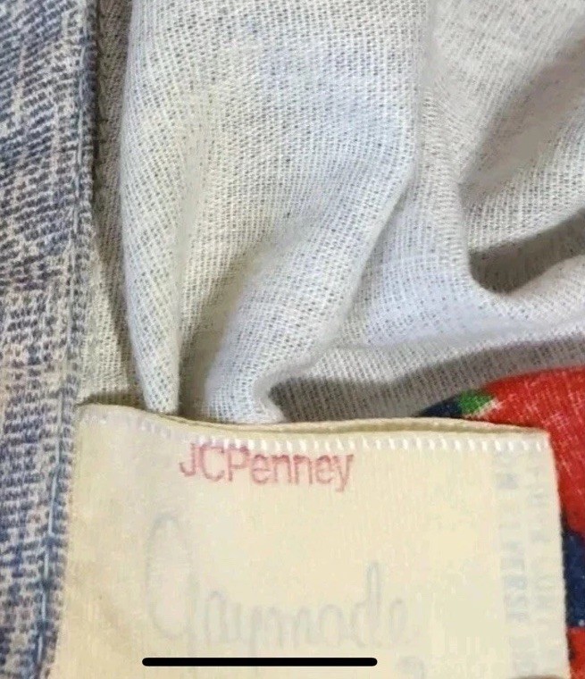 Vintage JCPenney Gaymode Patchwork 70s Bodysuit Shirt Snap Crotch Quilt Look