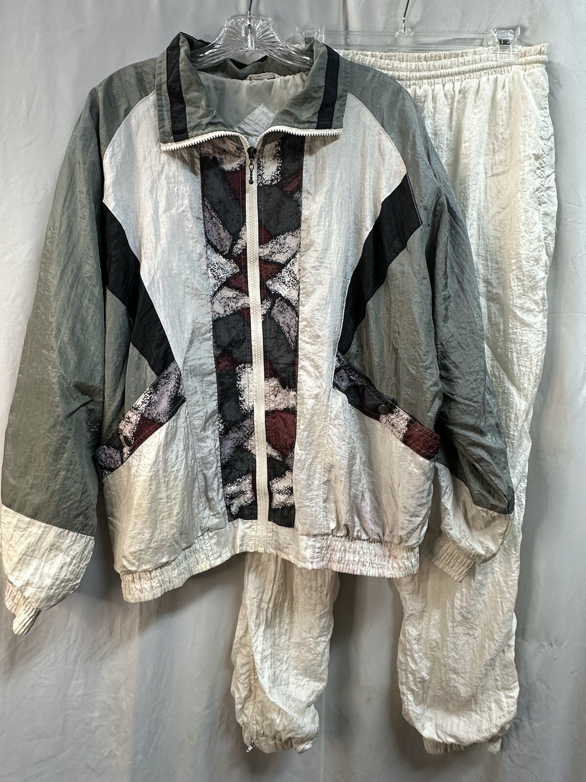 Vtg Y2K Giorgio Sant&rsquo; Angelo Large Full Zip Windbreaker Windsuit Jacket Pants