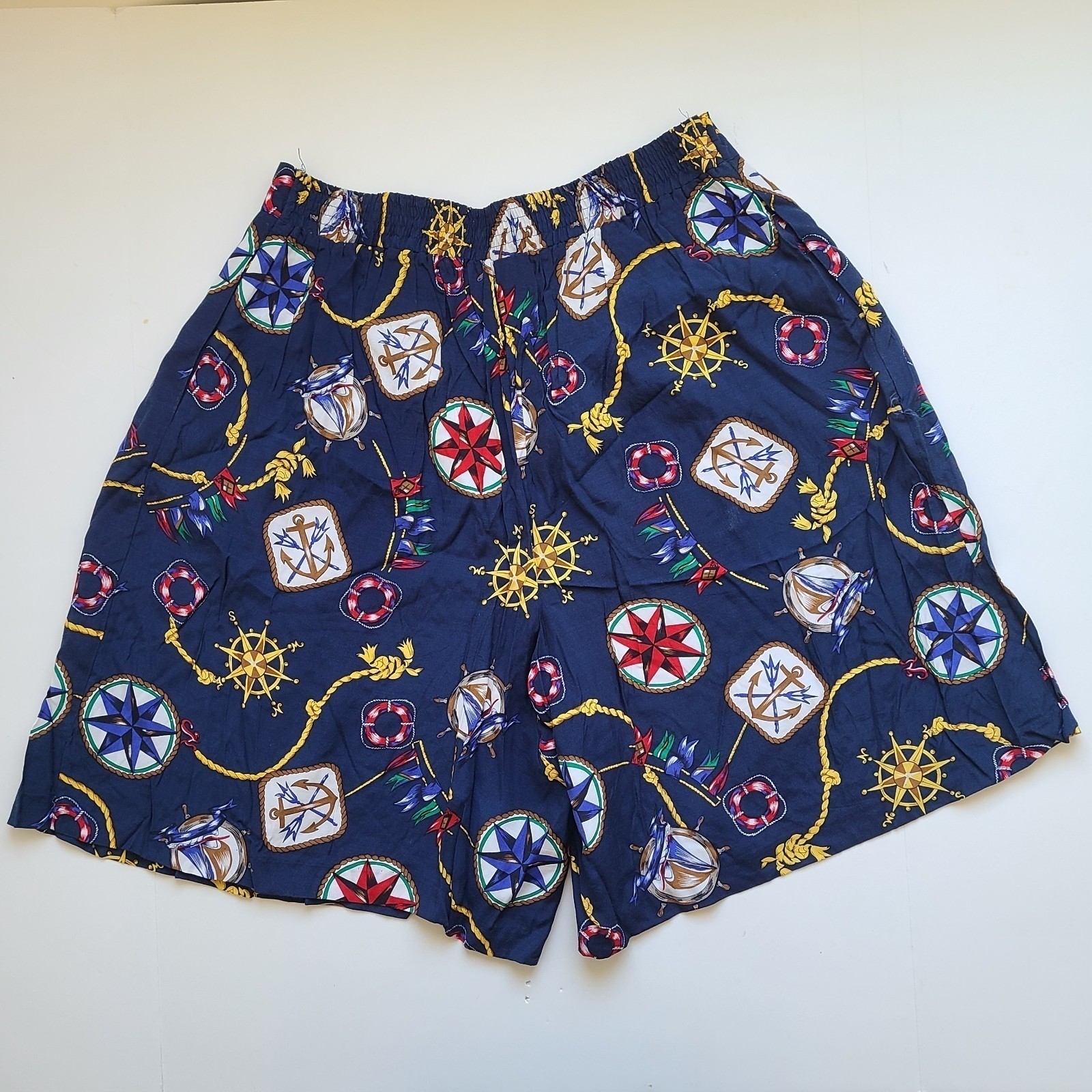 Vintage Nautical Shorts Tag sz 18W Casual Lightweight Pull On Old Money FLAW