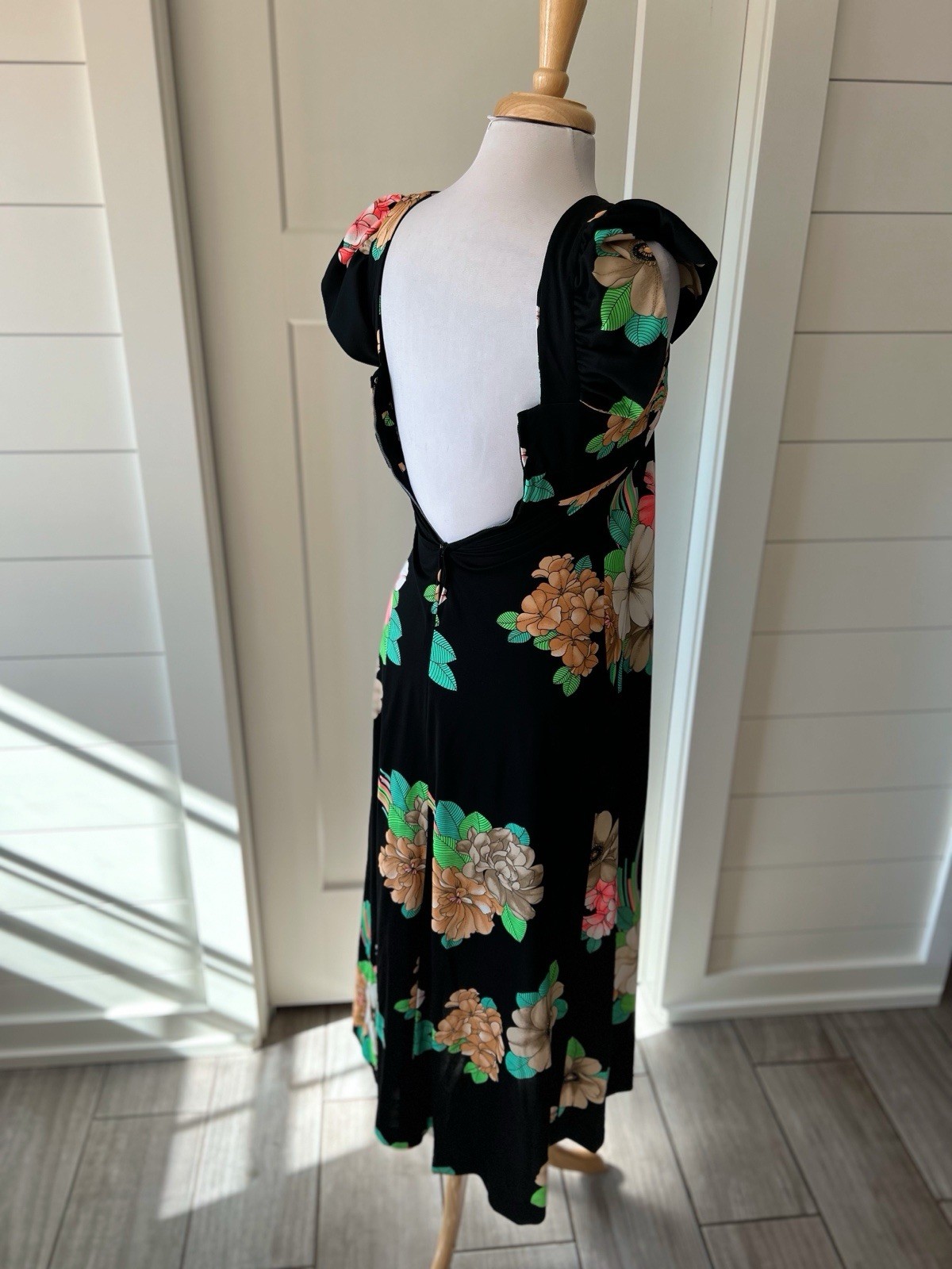 Vintage Hawaiian Dress 1970s Handmade Maxi Boho Hippie Florals XS 0/2