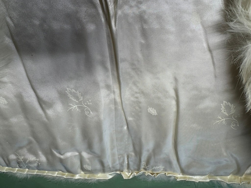 Vintage Rabbit Fur Stole/Capelet Wedding Shawl Wrap Ivory 1950s/1960s*READ*