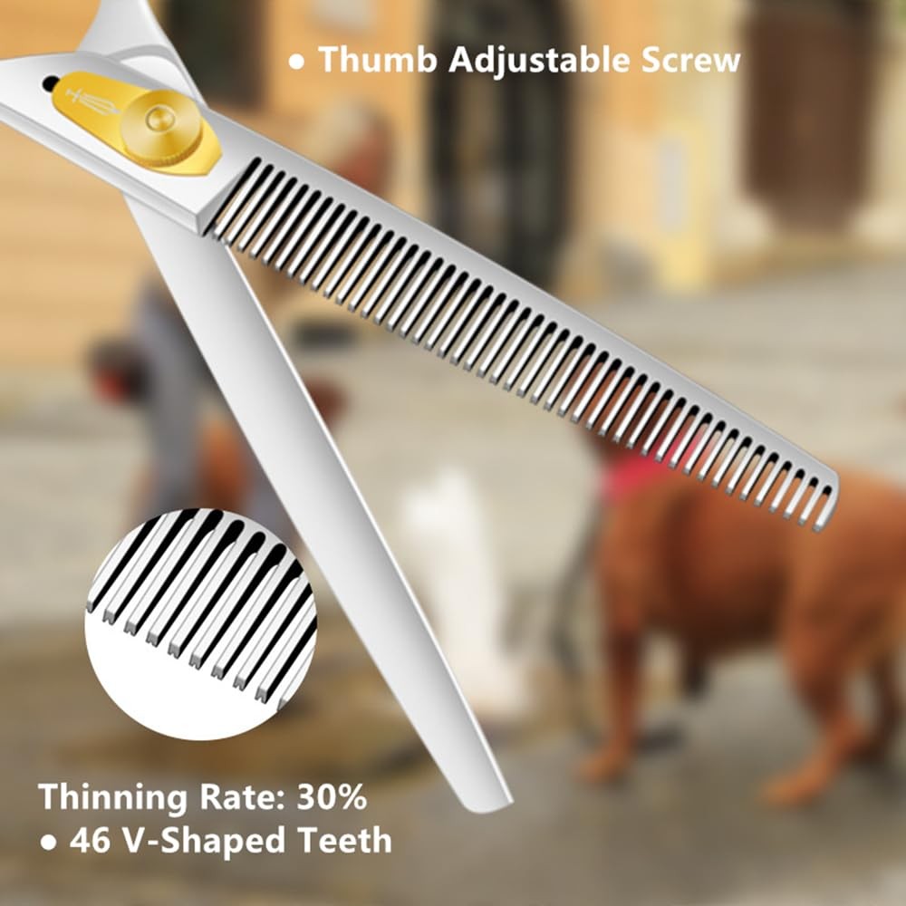 HASHIMOTO Thinning Shears for Dogs, Dog Thinning Shears for Grooming, 46 Teeth,
