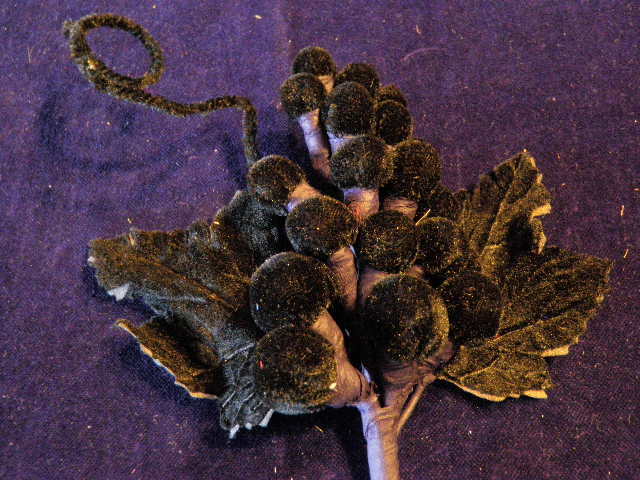Millinery Flower Black Velvet Grape Cluster for Hat Wedding + Hair Y54 A