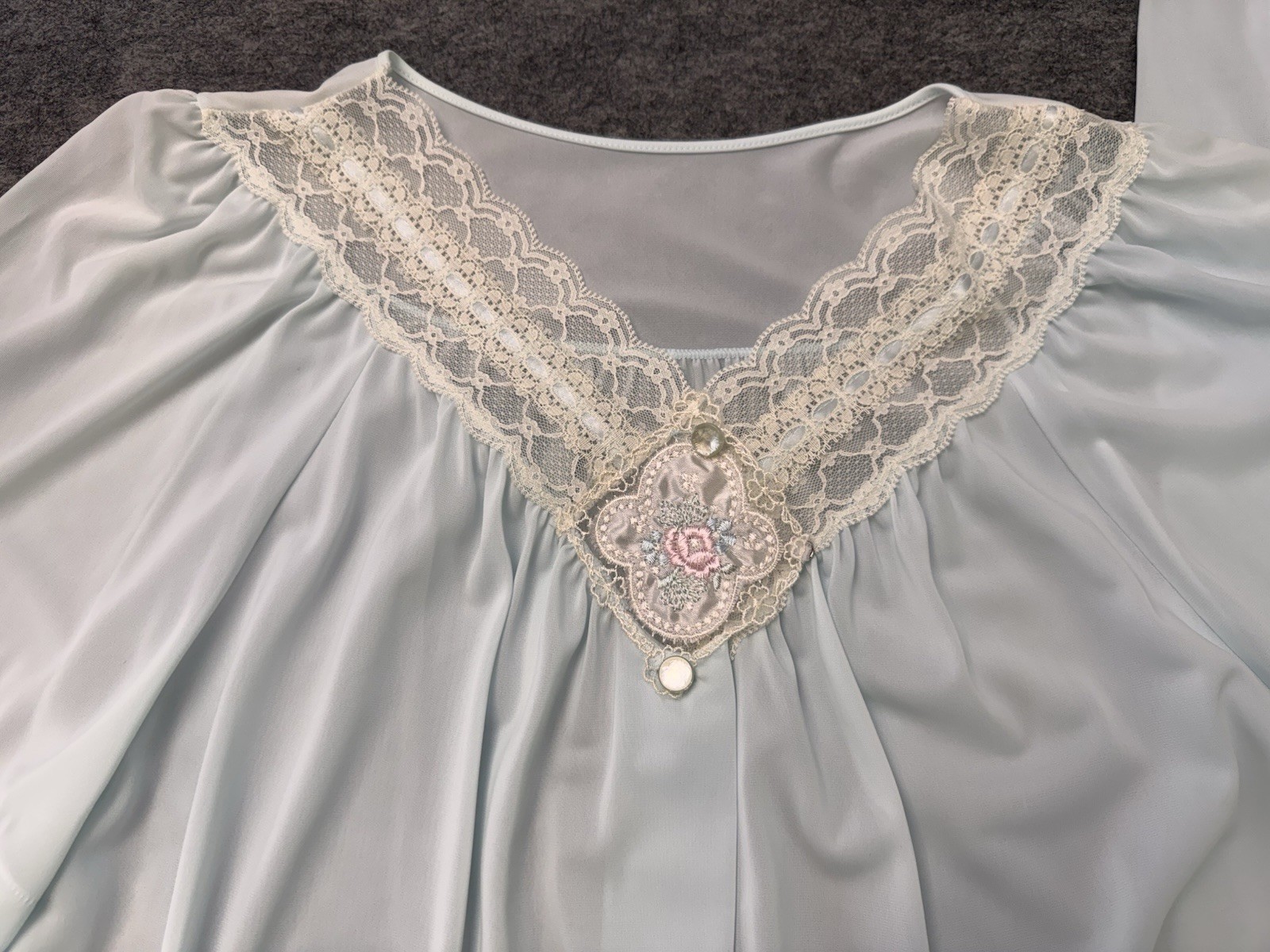 UNWORN Shadowline Pajama Set, Pants/Top Cottagecore Lace Feminine S/M Vtg 1990&rsquo;s