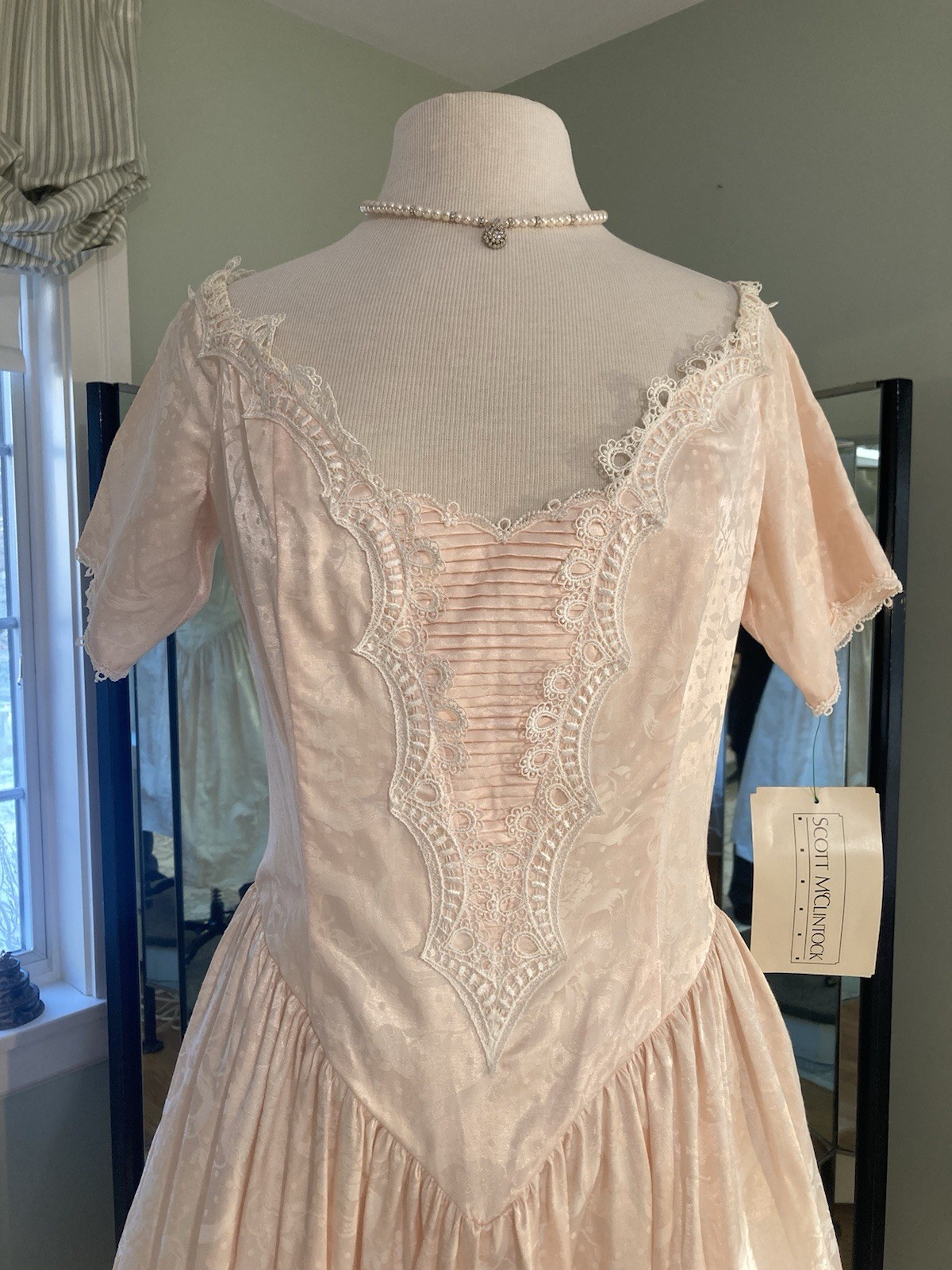 Vintage 1980S Scott Mcclintock Light Peach Size 14 Dress