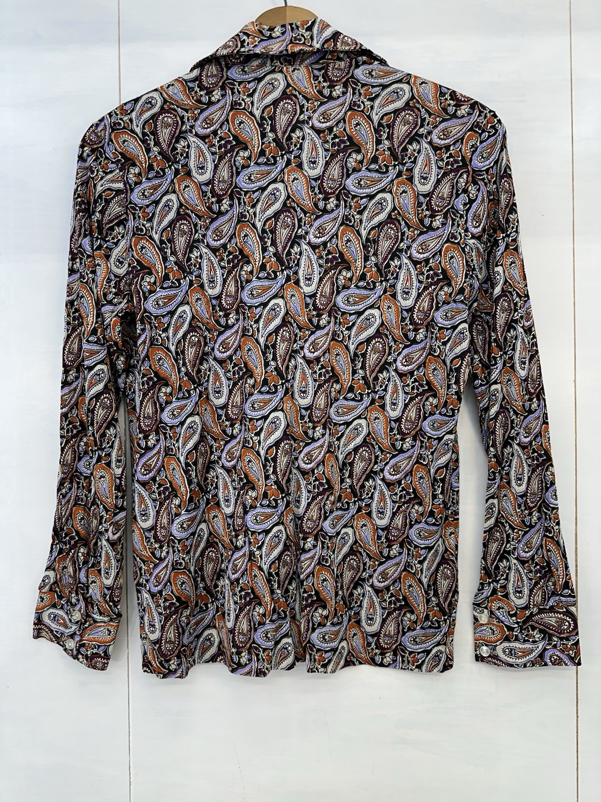 Fire Islander Womans 70s Paisley Blouse Mod Psychedelic USA Purple 17/18 READ