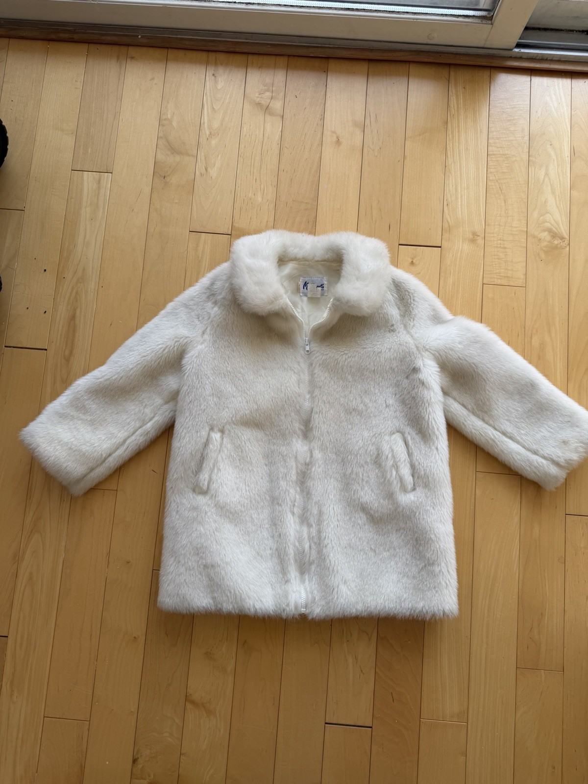 Vintage Faux Fur White Jacket, Millicent’s, Sz XS/S, 1950s