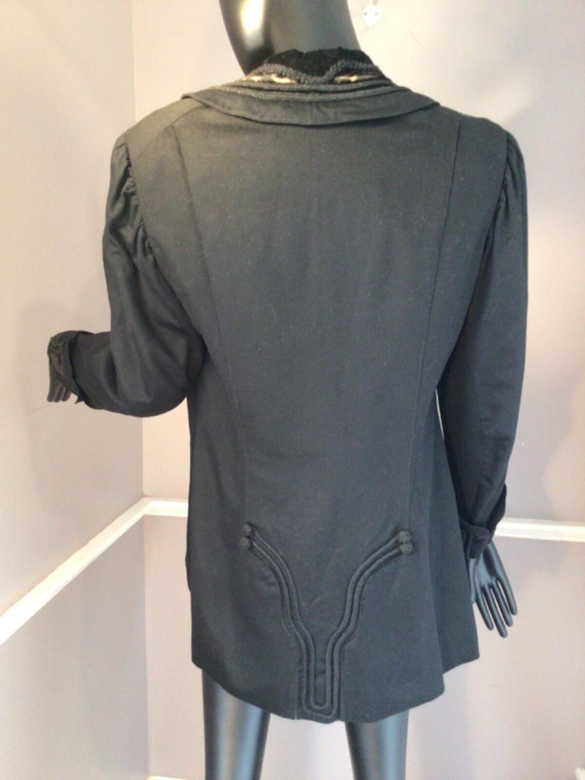 Authentic Philadelphia 1910 Suffragette FINE Wool Jacket velvet trim (E50)