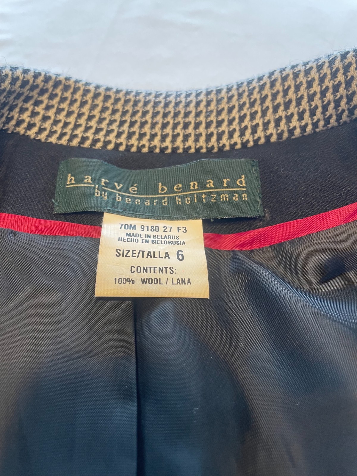 Harve Benard by Benard Holtzman Women’s 100% Wool Blazer Jacket Size 6 Classic