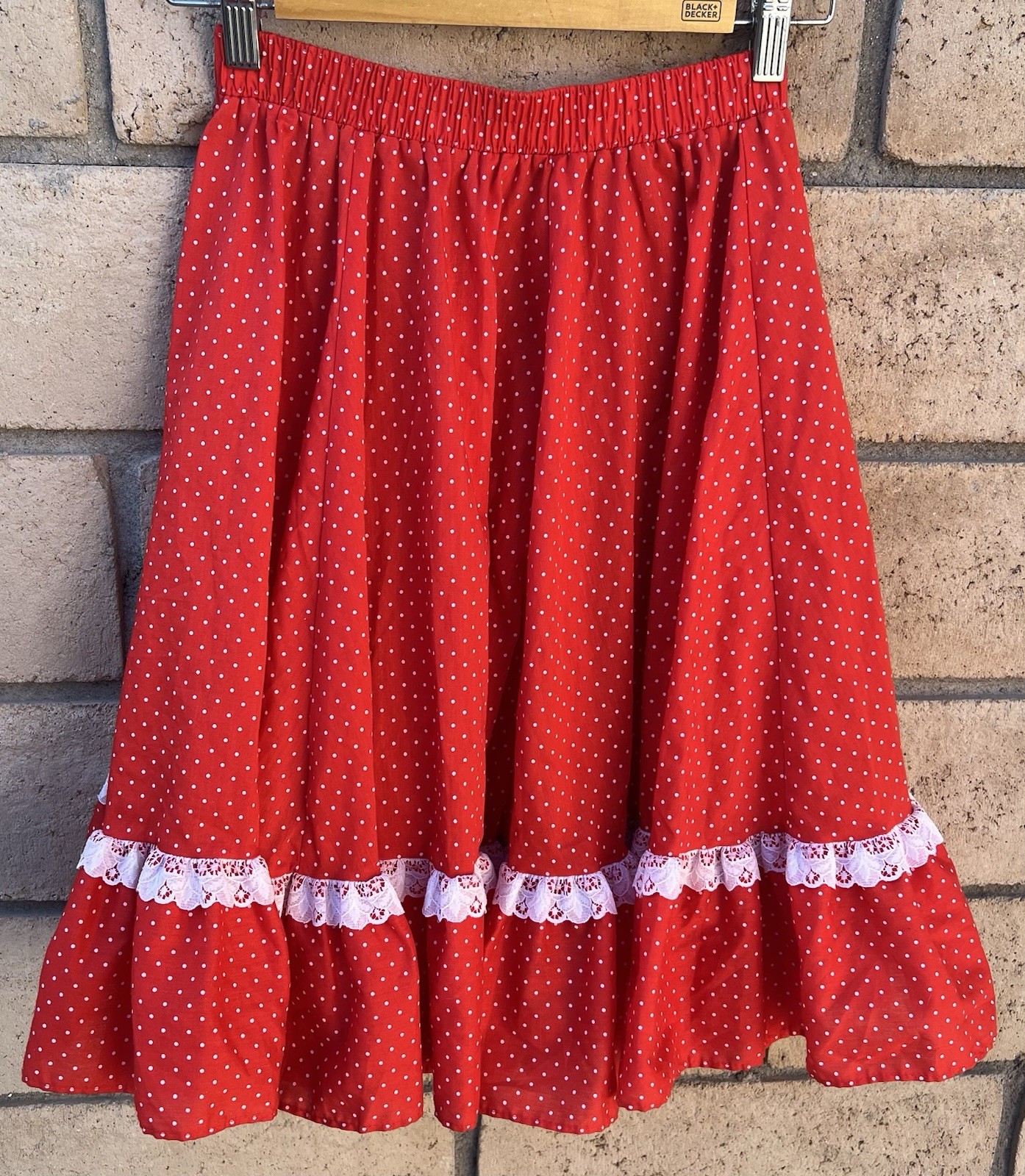 Vtg Partners Please Malco Modes Red Polka Dot Prairie Western Square Dance Skirt