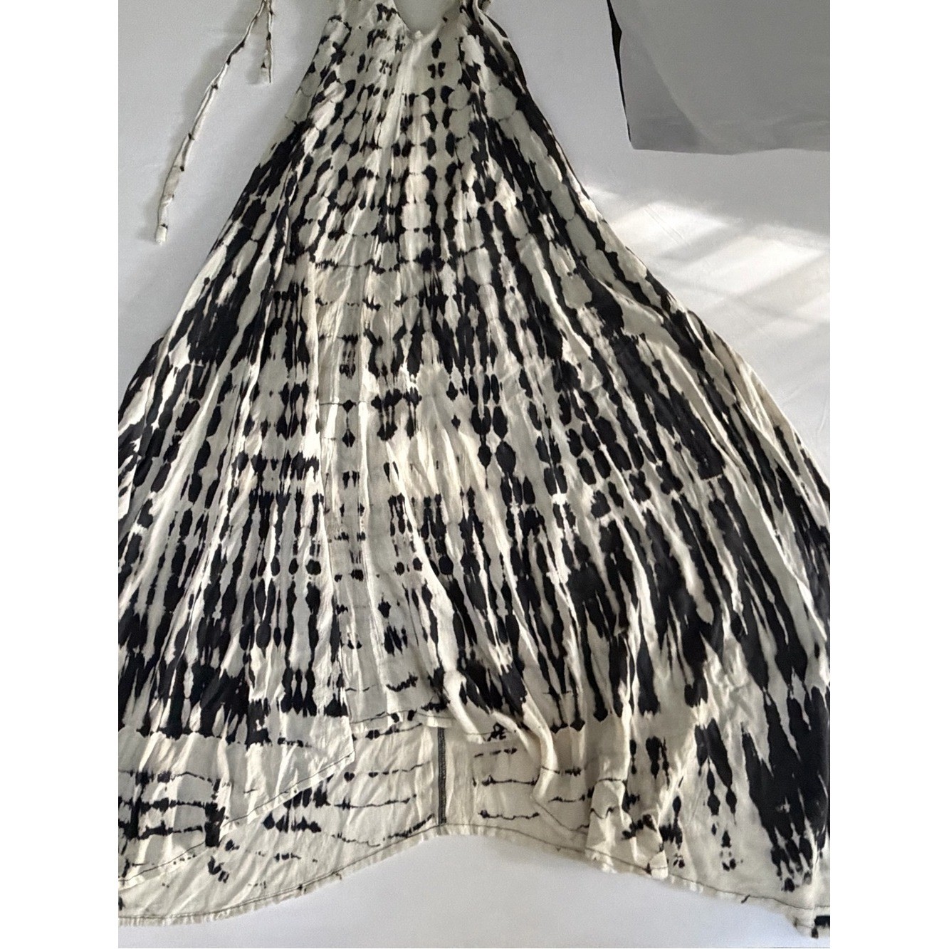 Vintage Y2K Tie Dye Backless Handkerchief Hem Maxi Dress Boho Festival