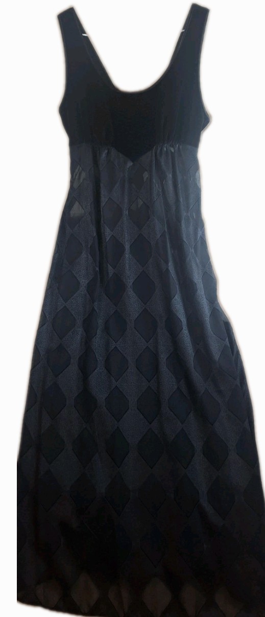 VTG RARE Black Velvet LUCIE ANN Bridal Peignoir Robe lingerie Nightgown SET Med