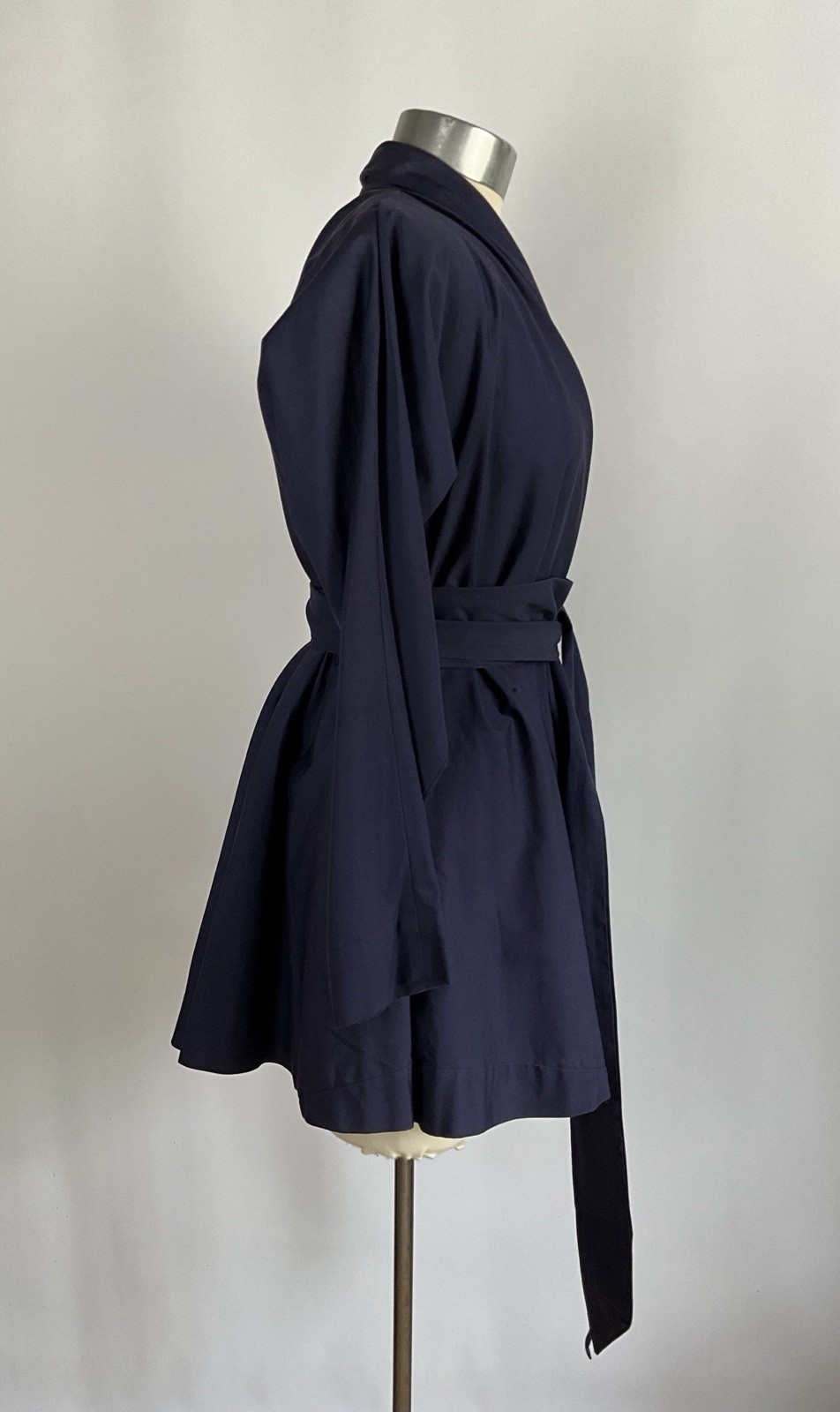 Vintage 1950&rsquo;s Claire McCardell Navy Silk Faille Jacket with Double Wrap Belt