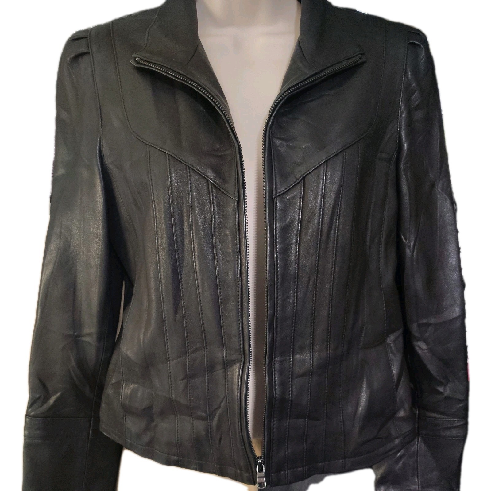 Gallery Lamb Skin Leather Jacket Size Petite Medium