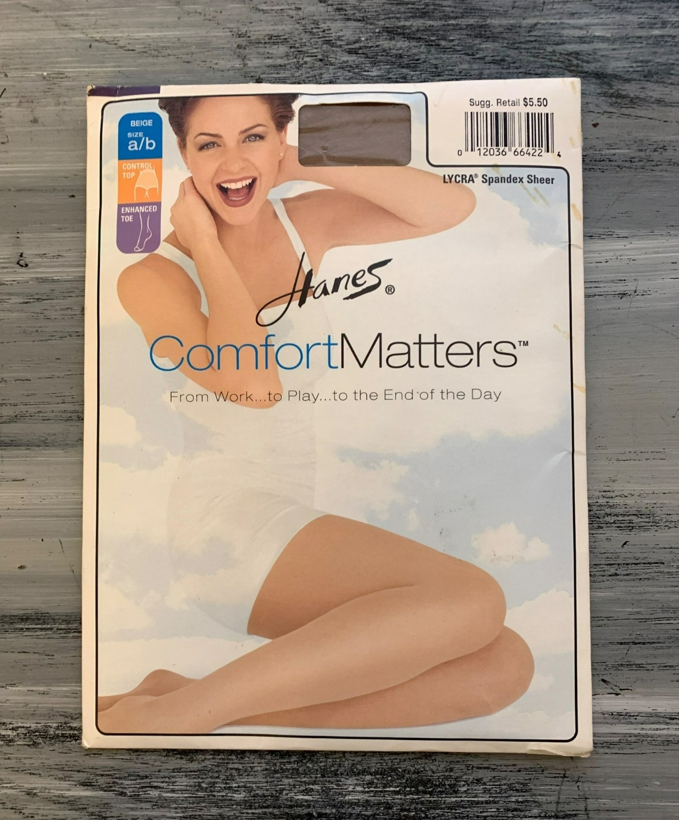 VTG Hanes Comfort matters Sheer Hosiery A/B Lycra Spandex